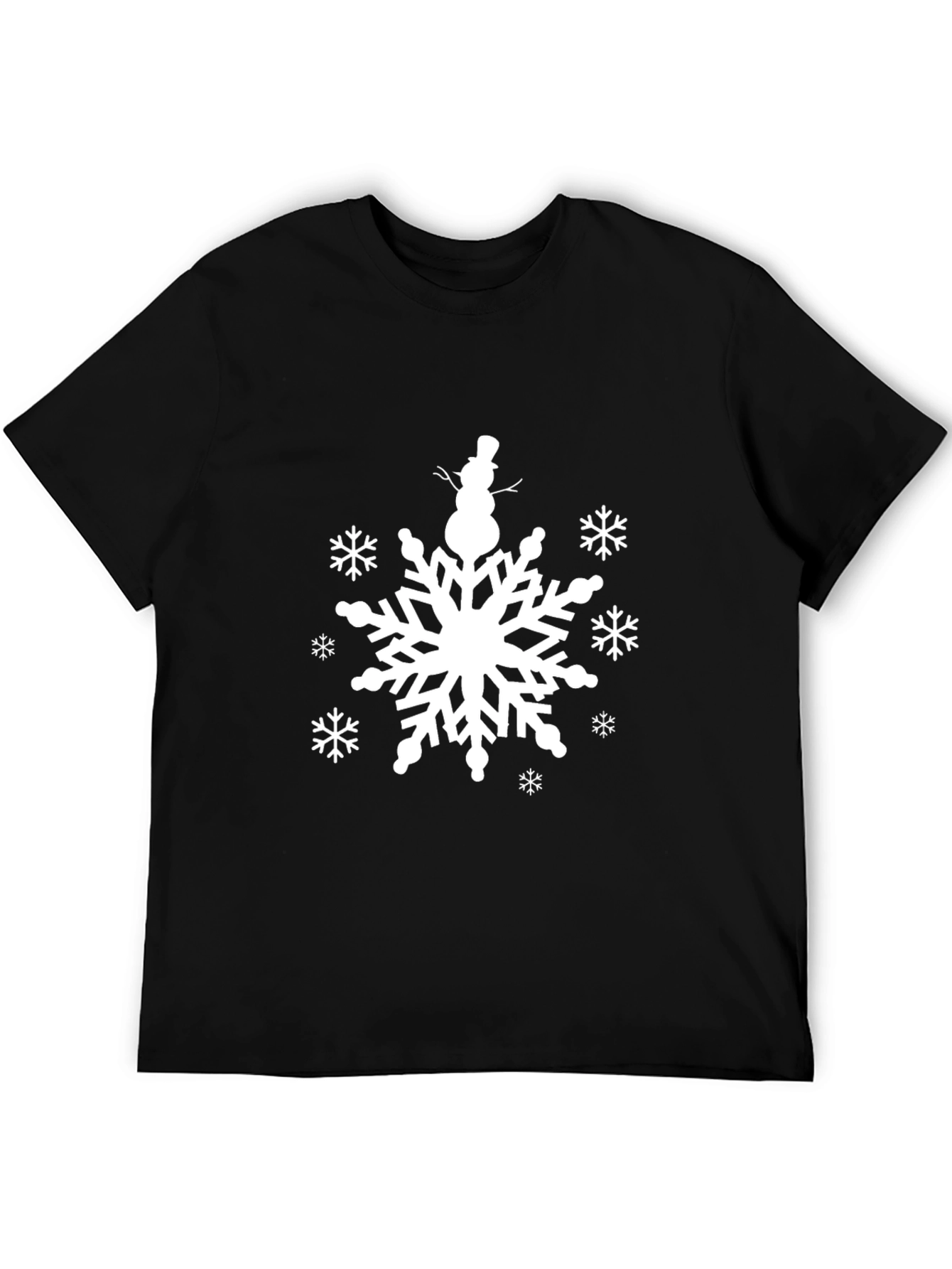Snowflake Snowman Graphic Tee - Winter Holiday T-Shirt