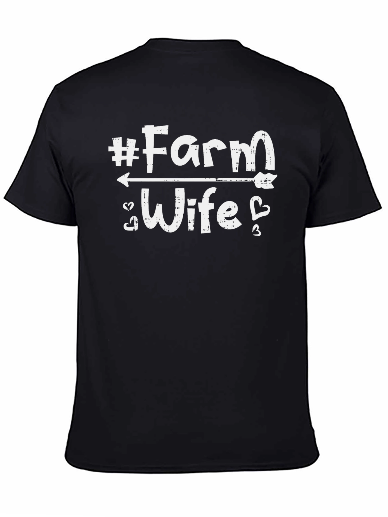 #Farm Wife Graphic Tee - Black Cotton T-Shirt