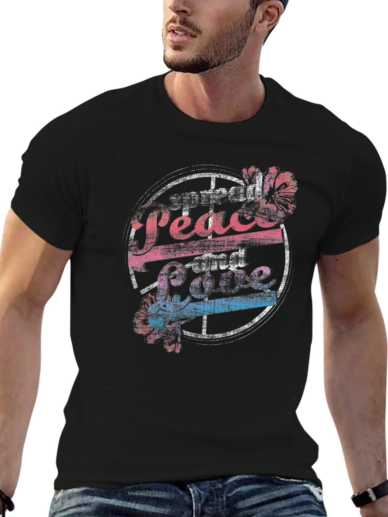 Peace and Love Graphic T-Shirt