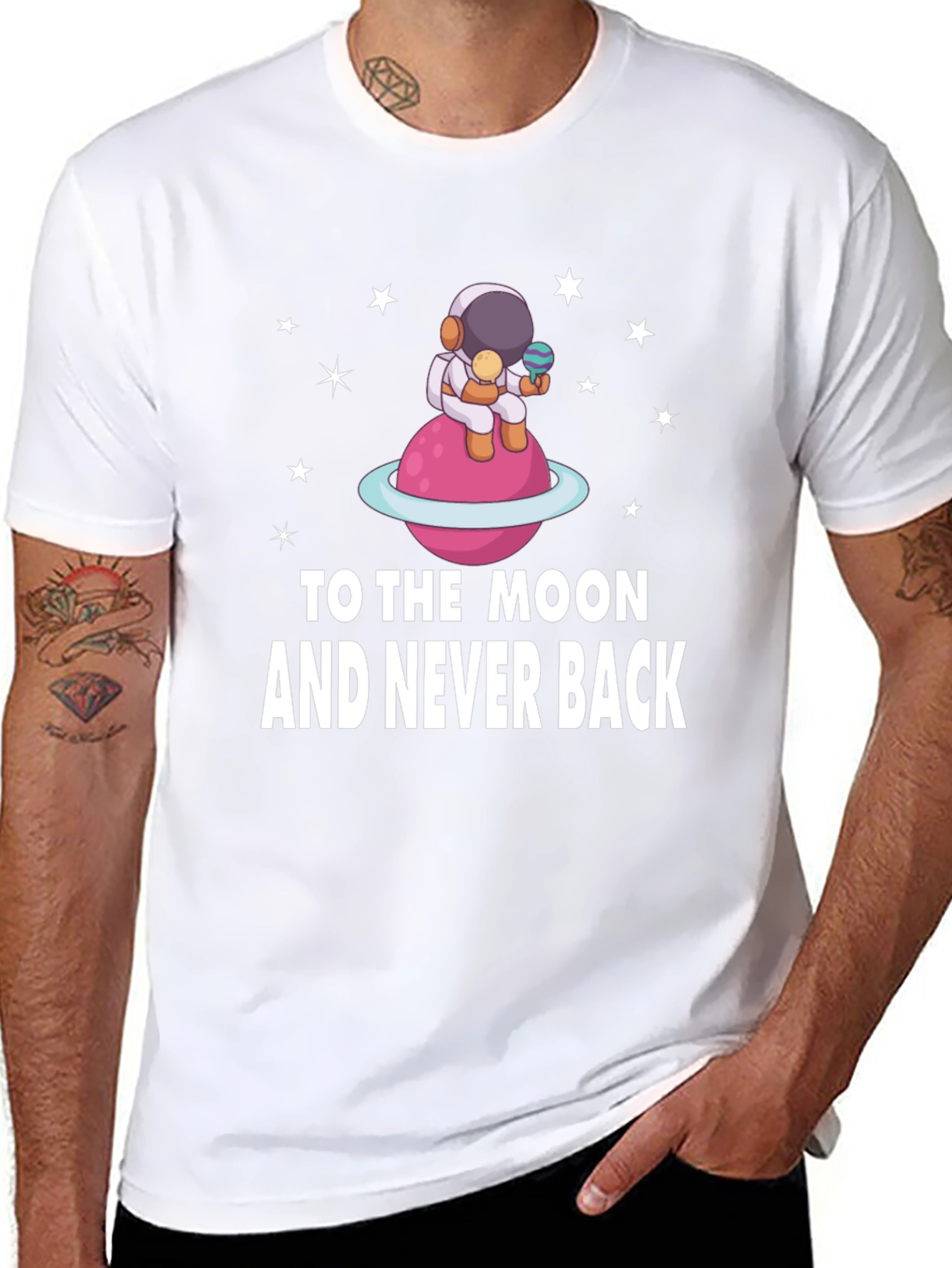 To the Moon Astronaut Black T-Shirt
