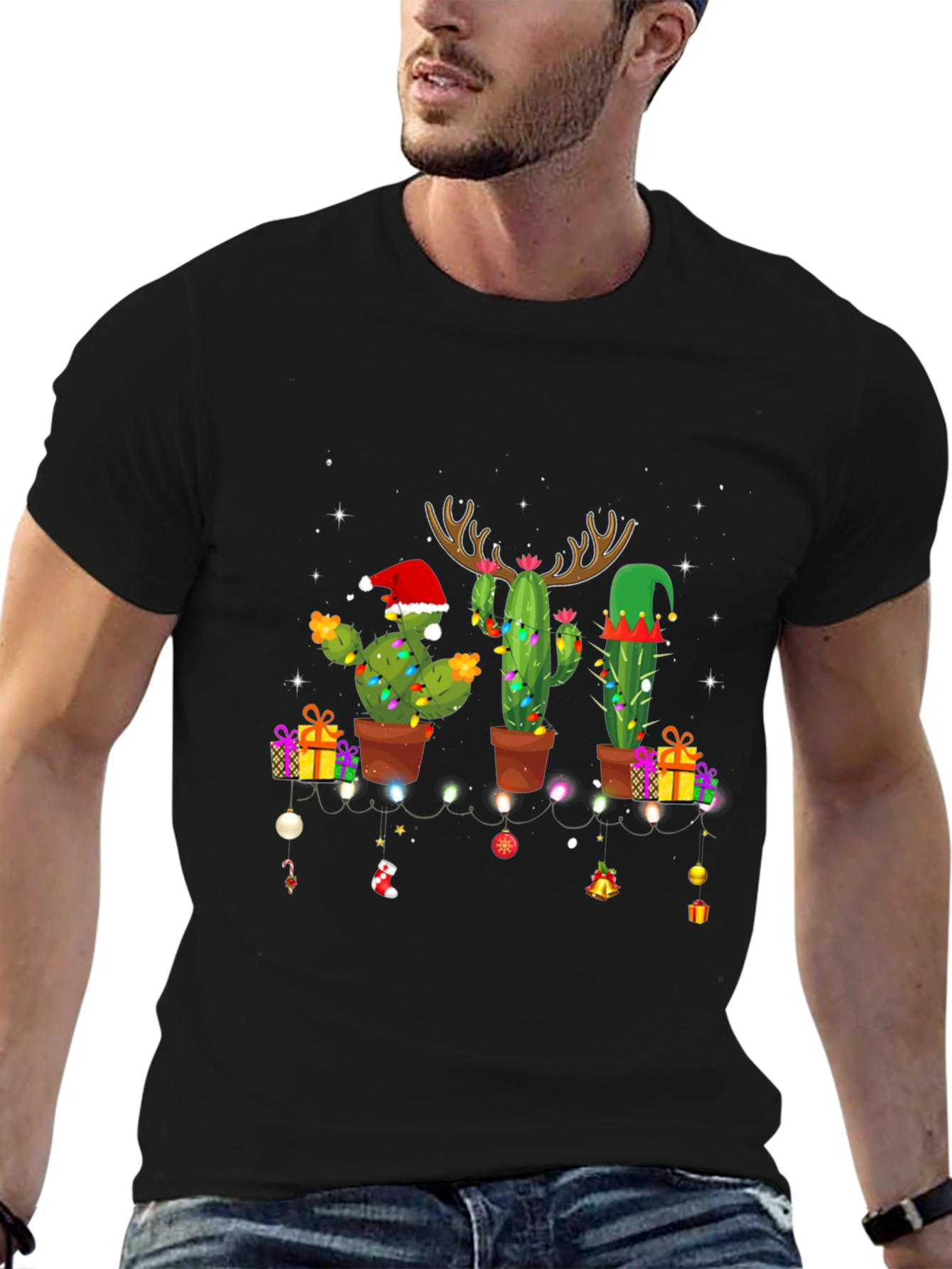 Festive Cactus Christmas T-Shirt