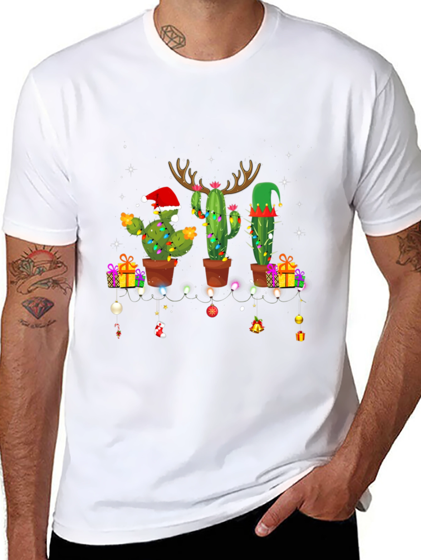 Festive Cactus Christmas T-Shirt