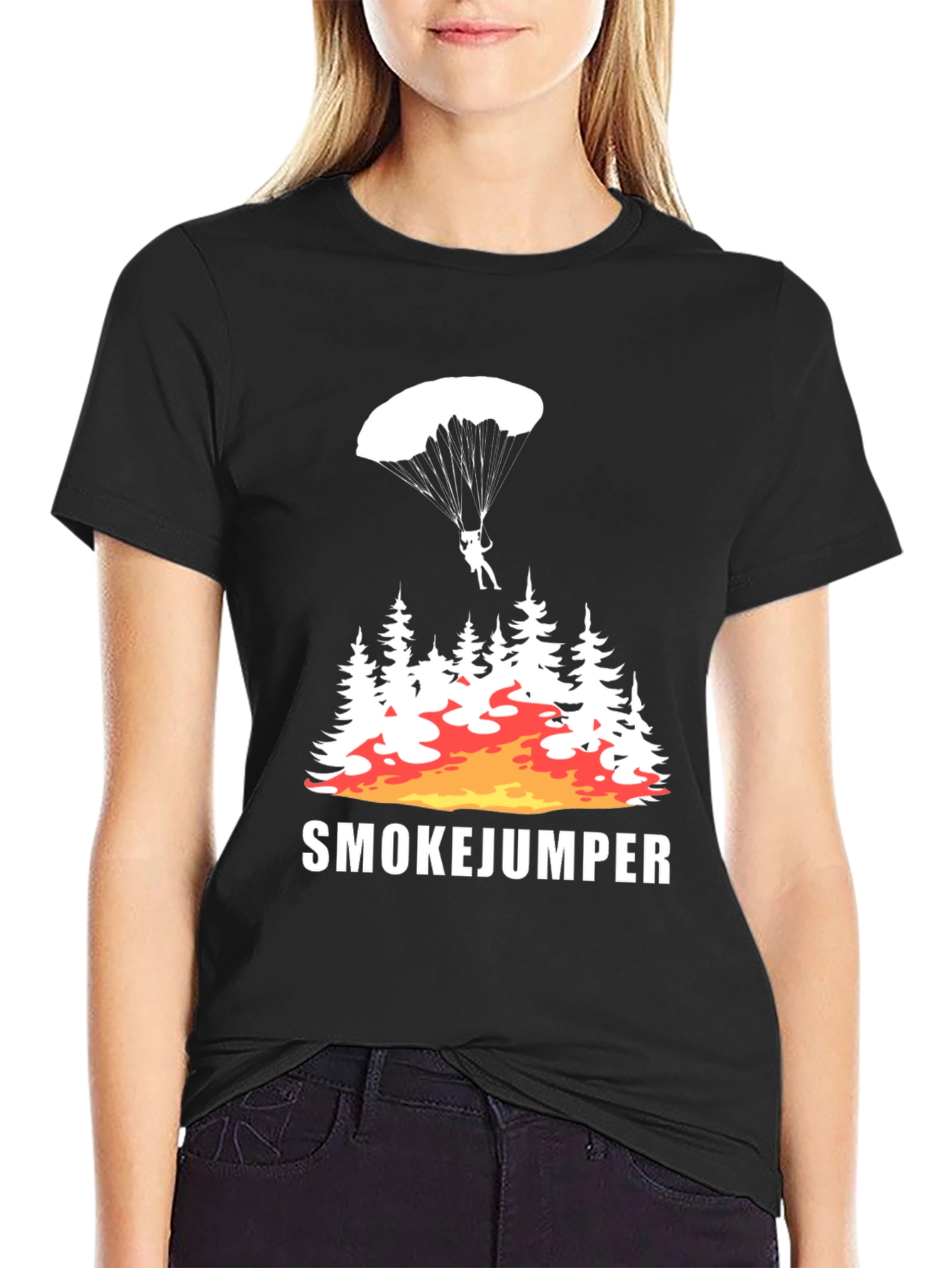 Smokejumper Graphic Tee - Forest Fire Parachute Design