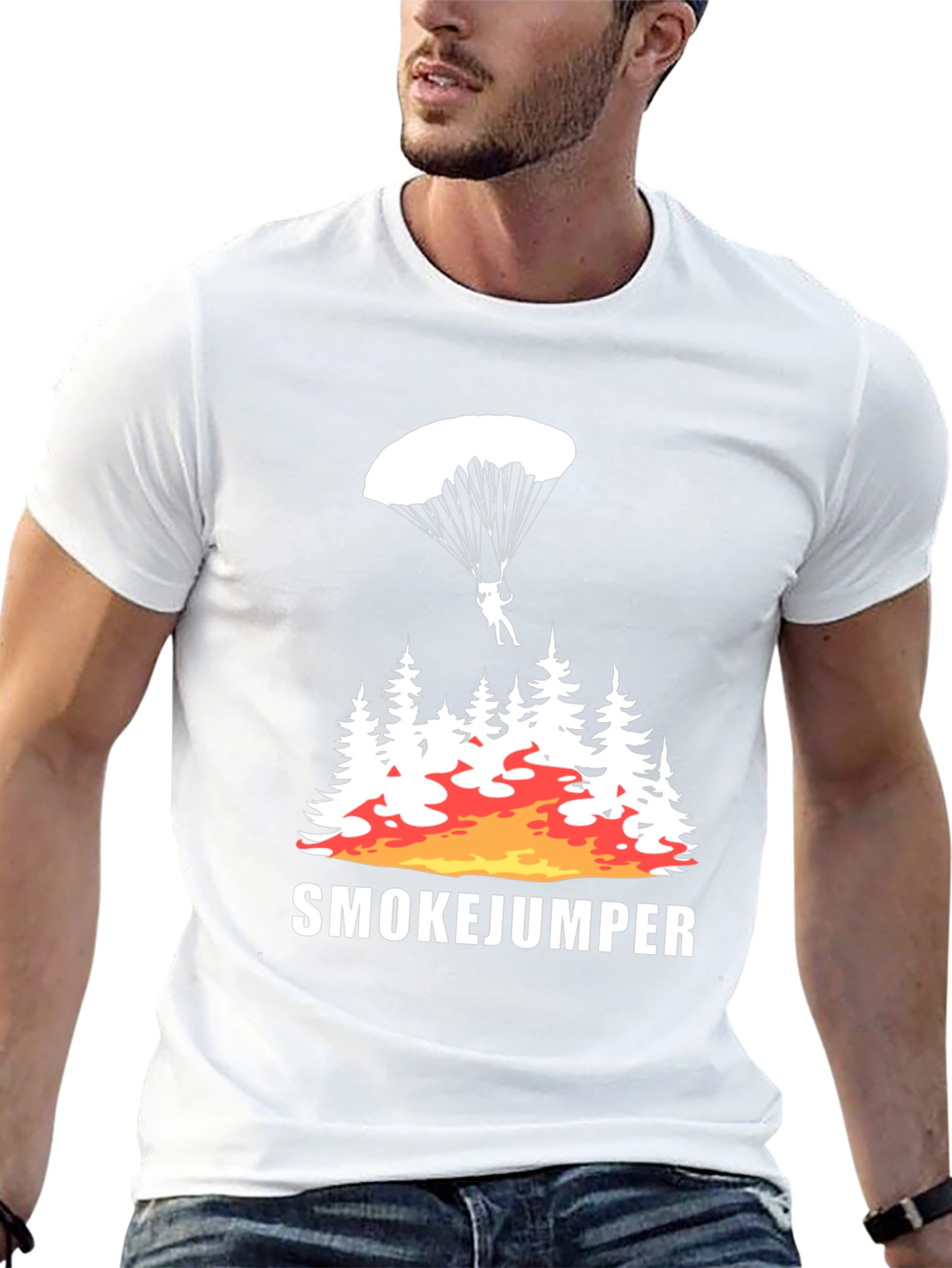 Smokejumper Graphic Tee - Forest Fire Parachute Design