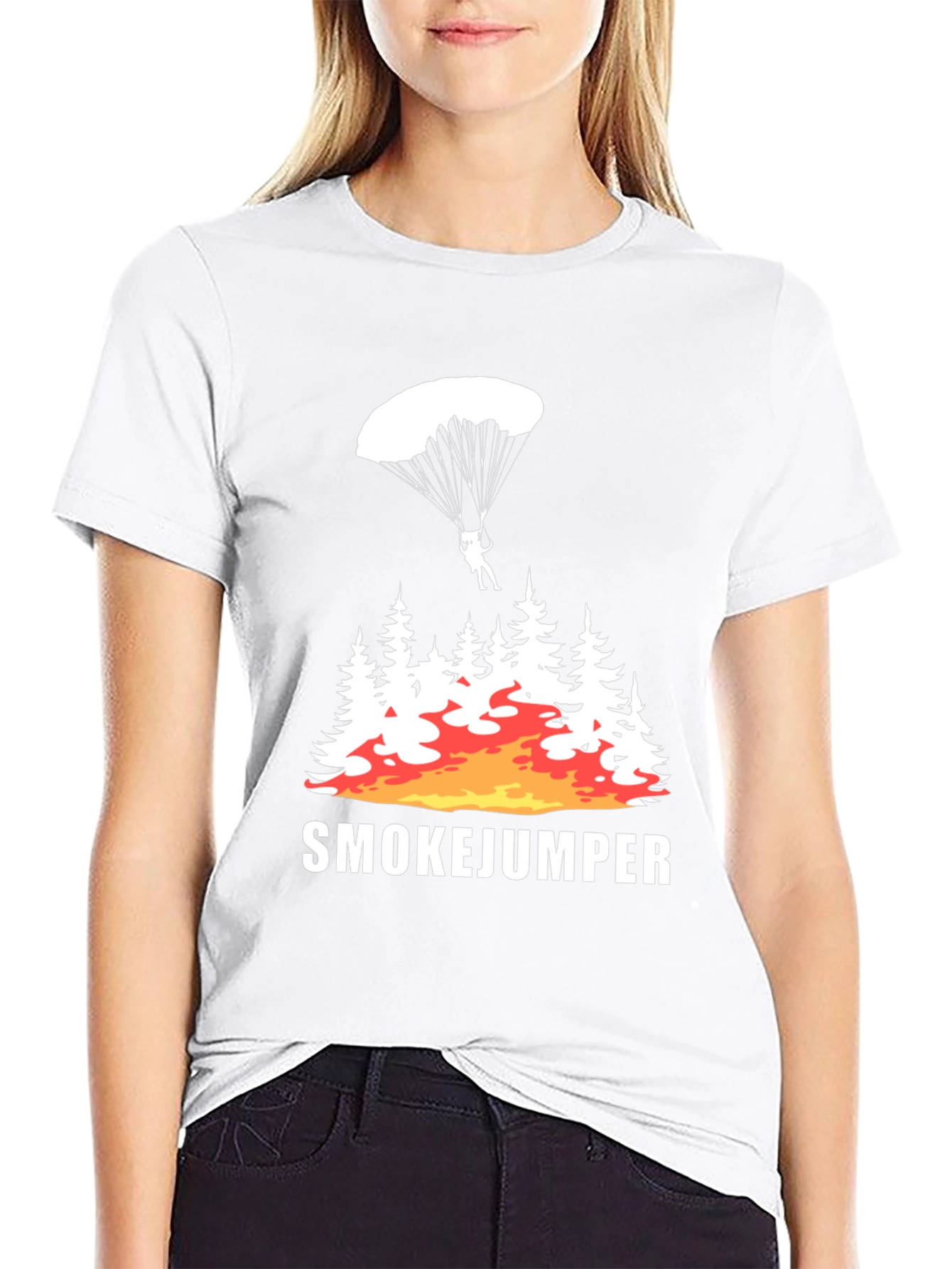 Smokejumper Graphic Tee - Forest Fire Parachute Design