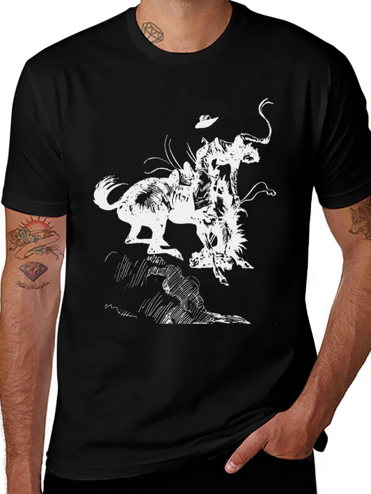 Black Graphic Tee - Bronco Rider T-Shirt