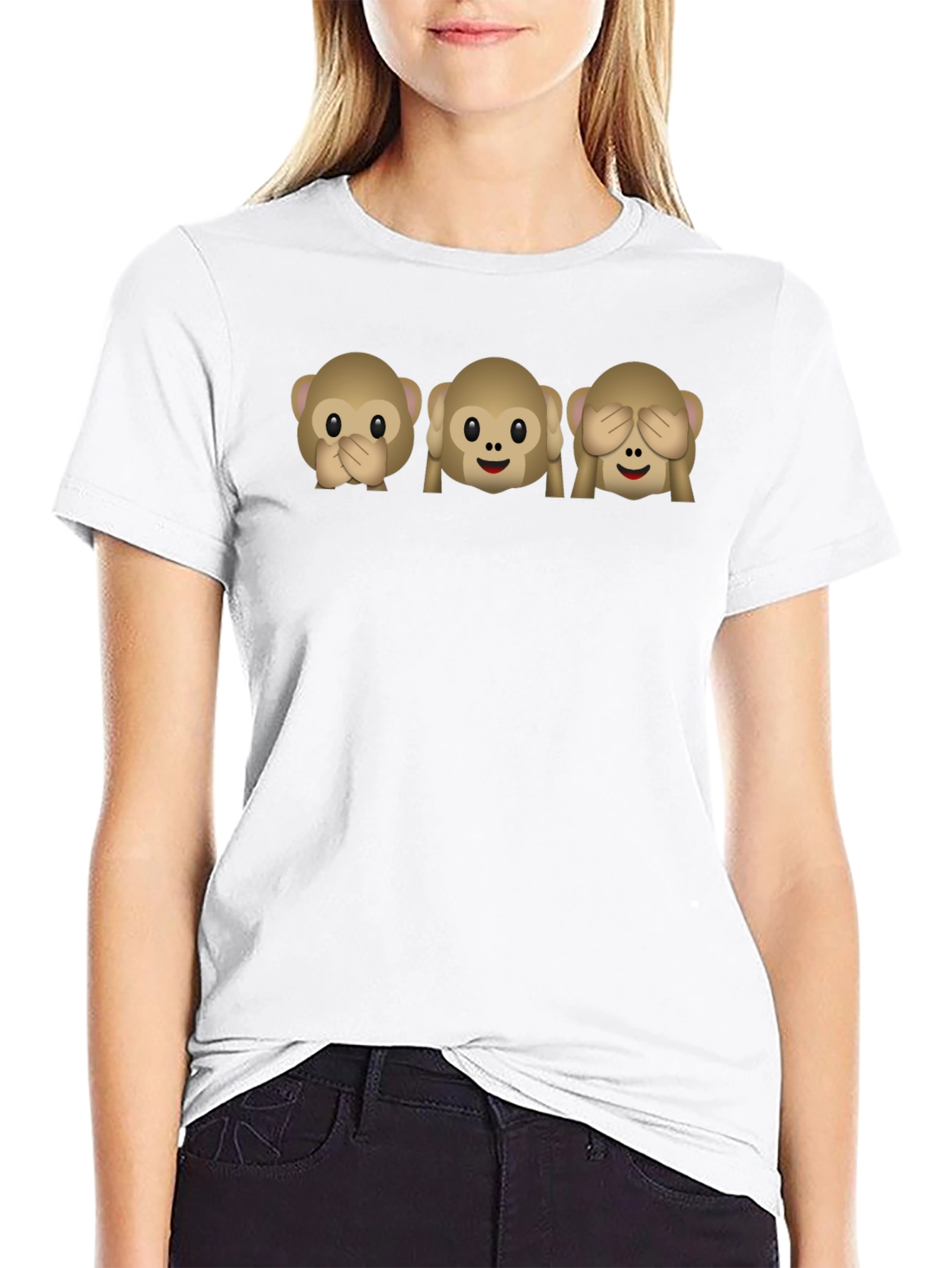 Emoji Monkey See Hear Speak No Evil T-Shirt