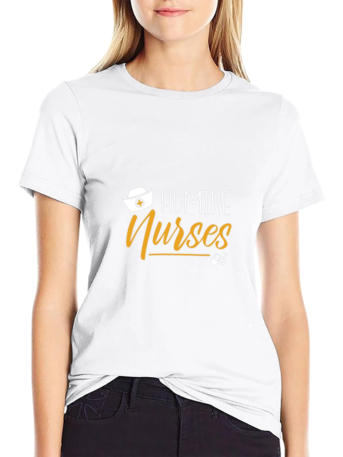 Admire Nurses Graphic Tee - Black