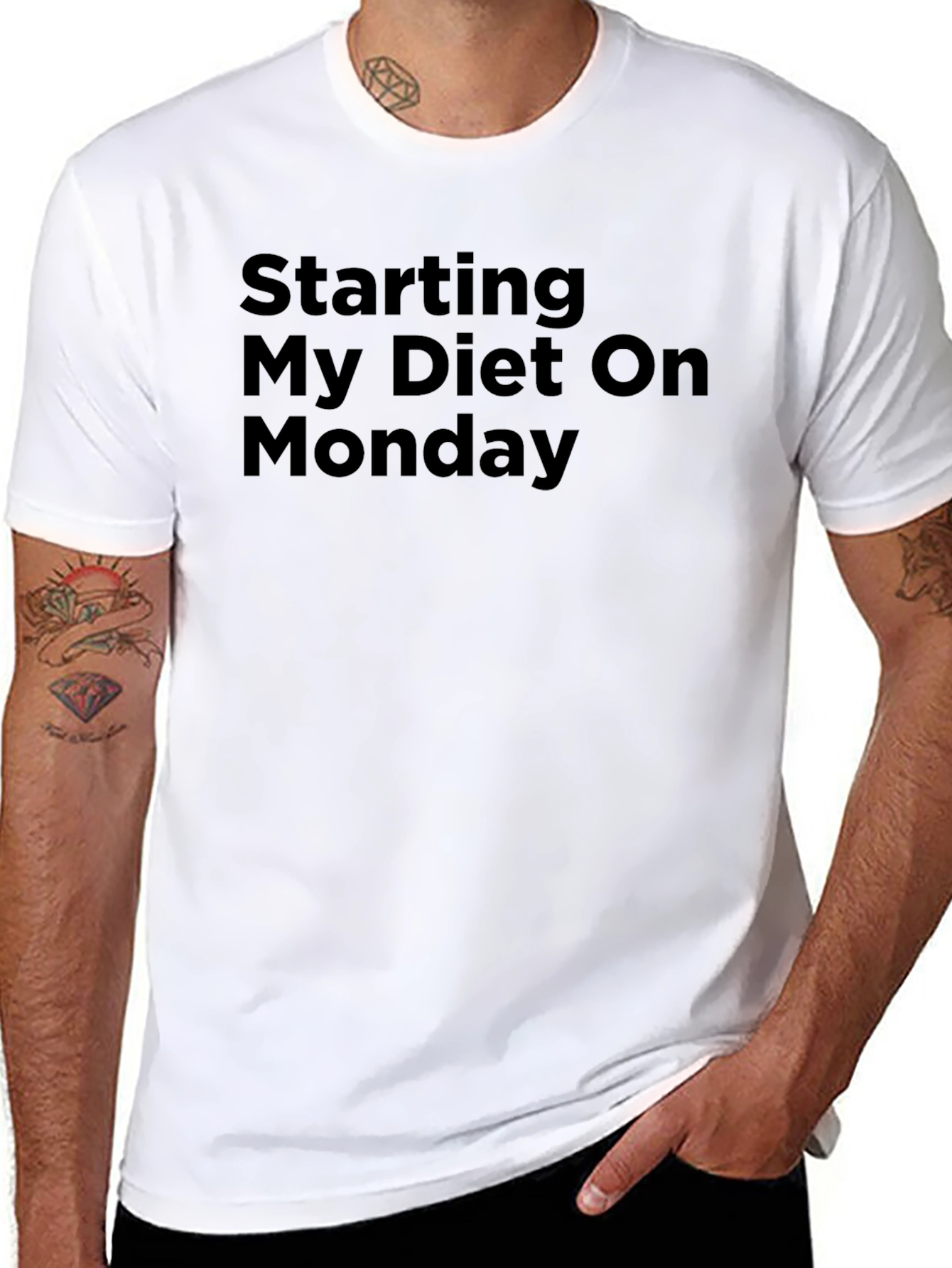 Starting My Diet On Monday Black T-Shirt