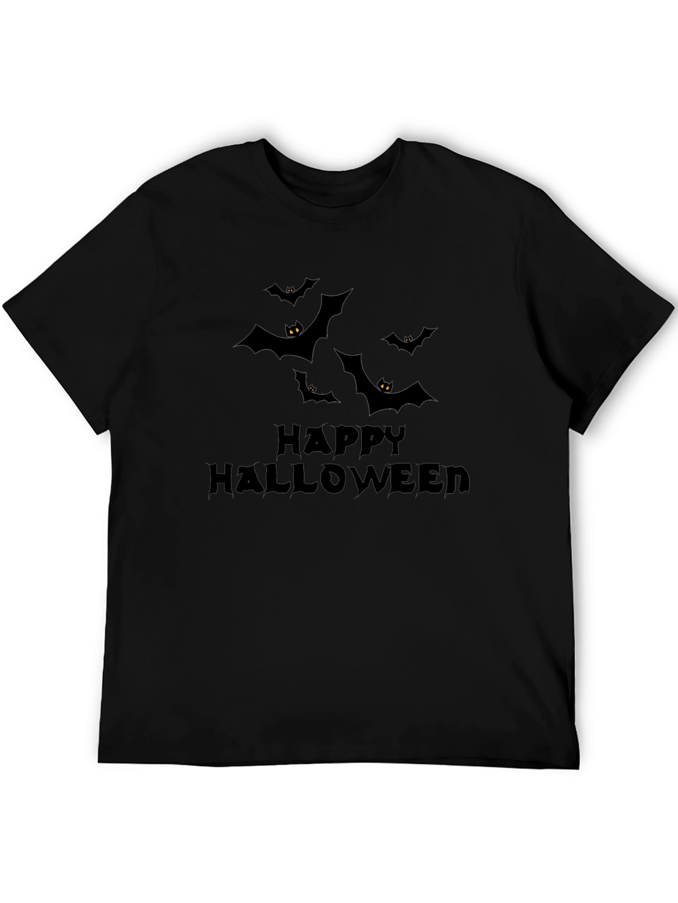 Halloween Bats Graphic Black T-Shirt