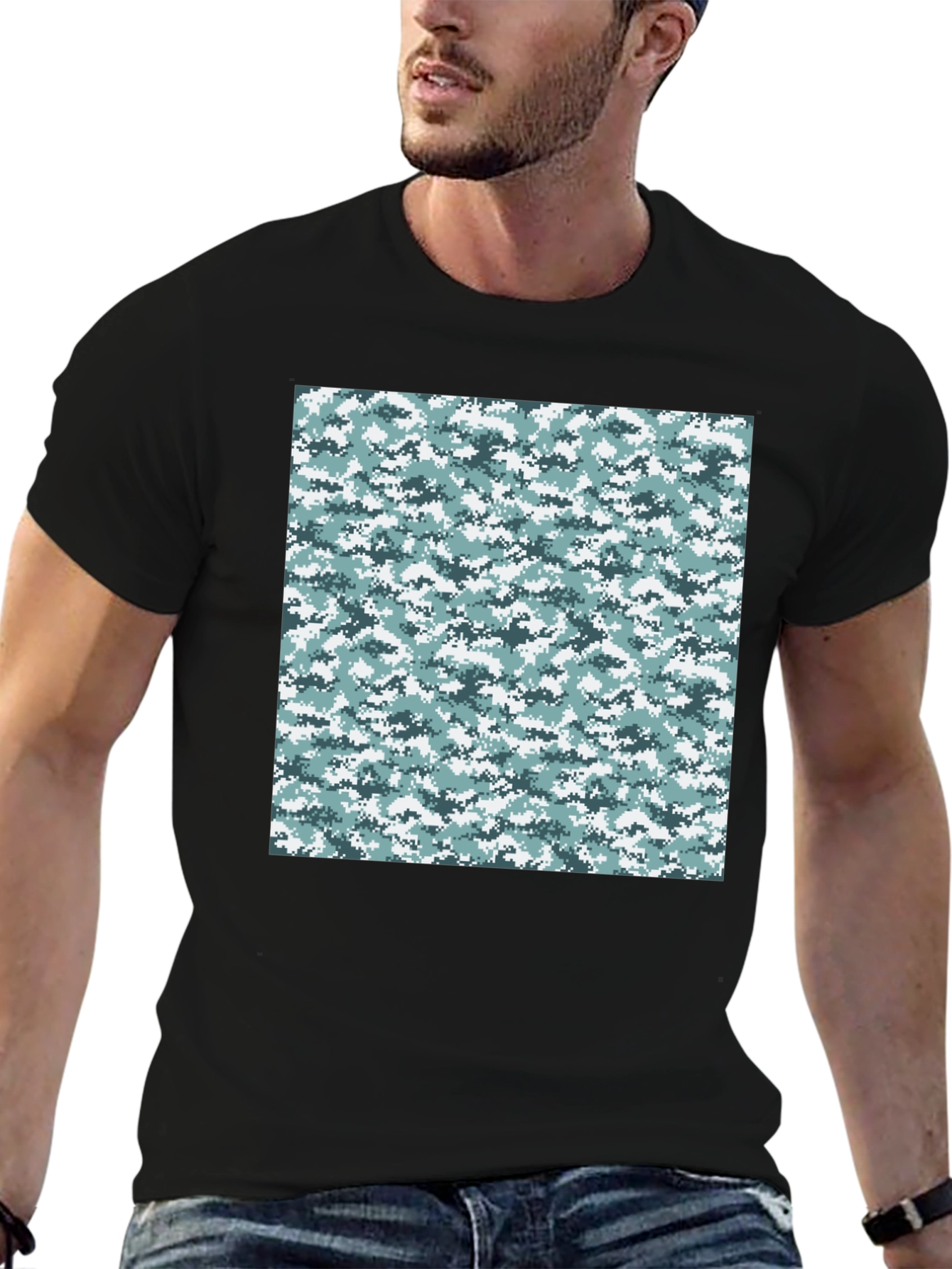 Urban Camo T-Shirt - Black Cotton Tee