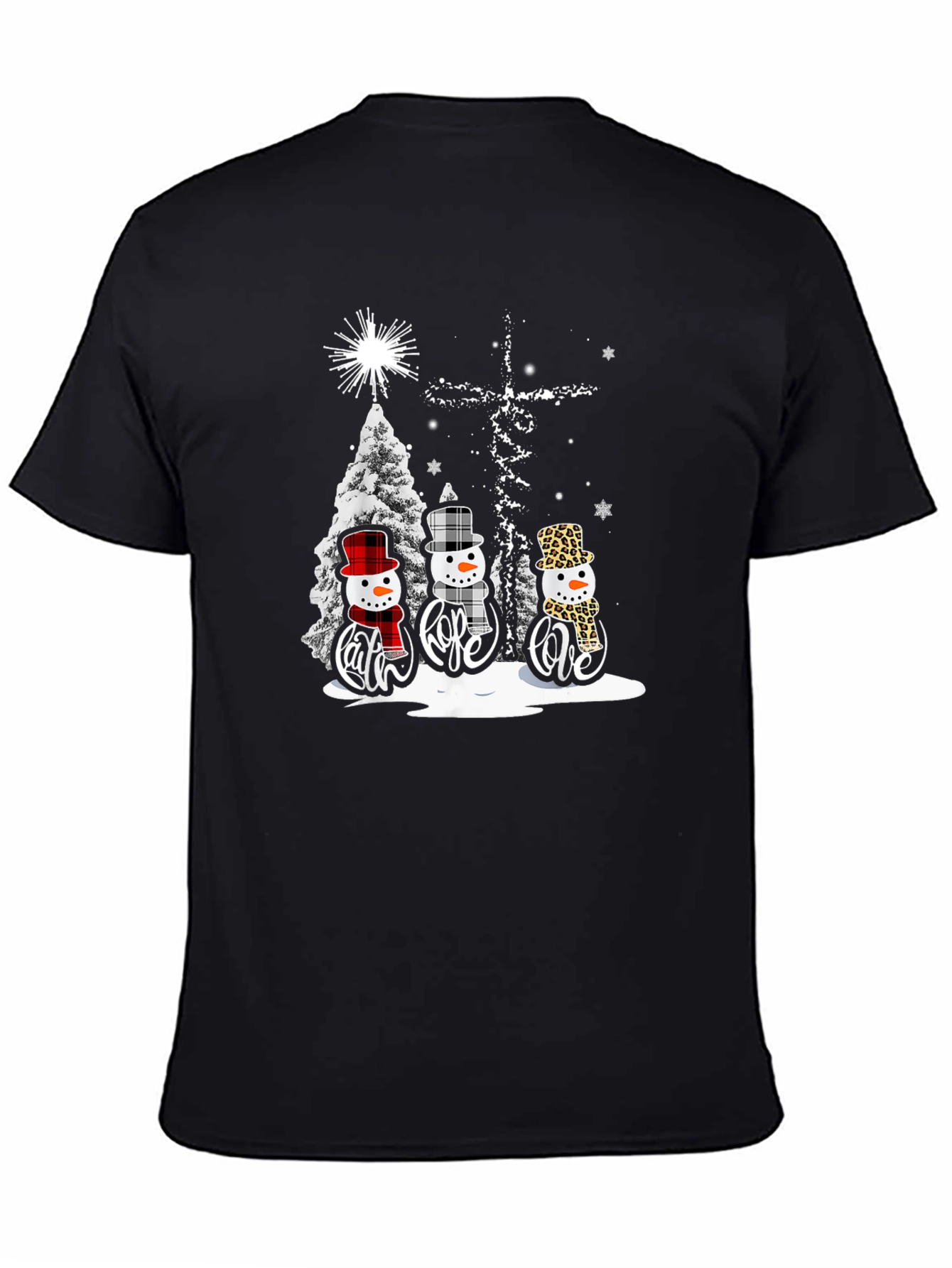 Faith Hope Love Snowmen Christmas T-Shirt