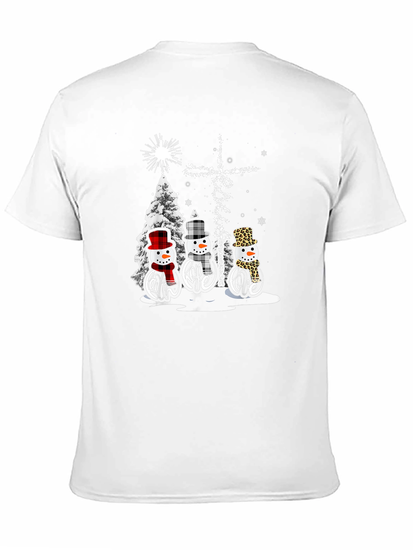 Faith Hope Love Snowmen Christmas T-Shirt
