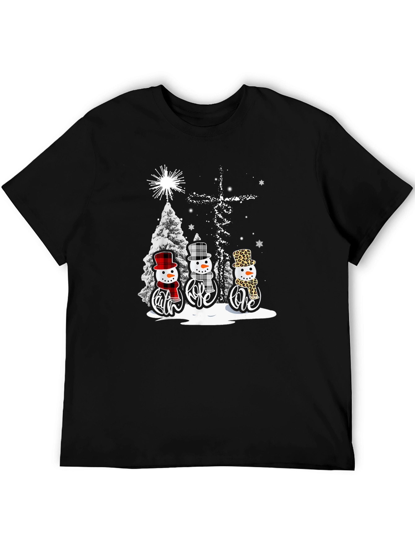 Faith Hope Love Snowmen Christmas T-Shirt
