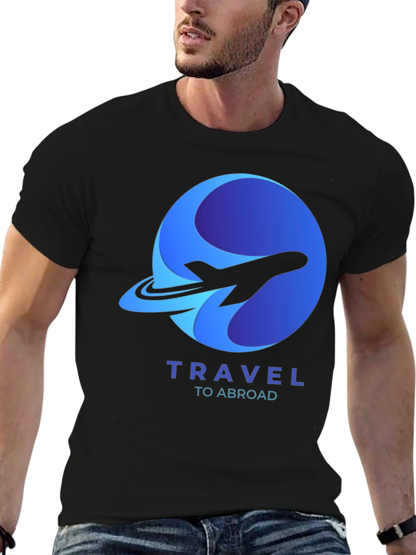 Travel Abroad T-Shirt - Airplane Logo Graphic Tee