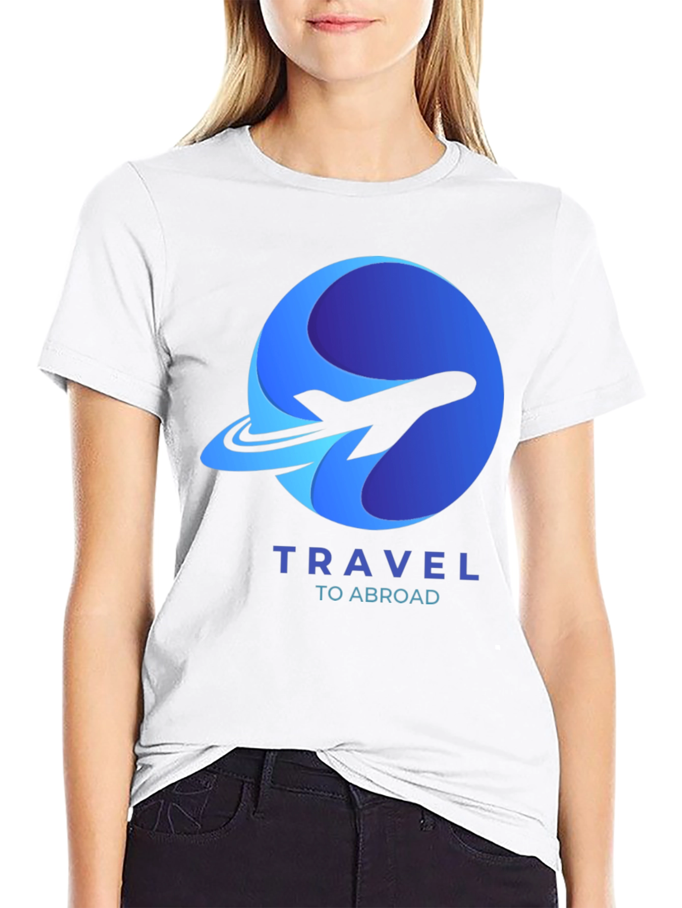 Travel Abroad T-Shirt - Airplane Logo Graphic Tee