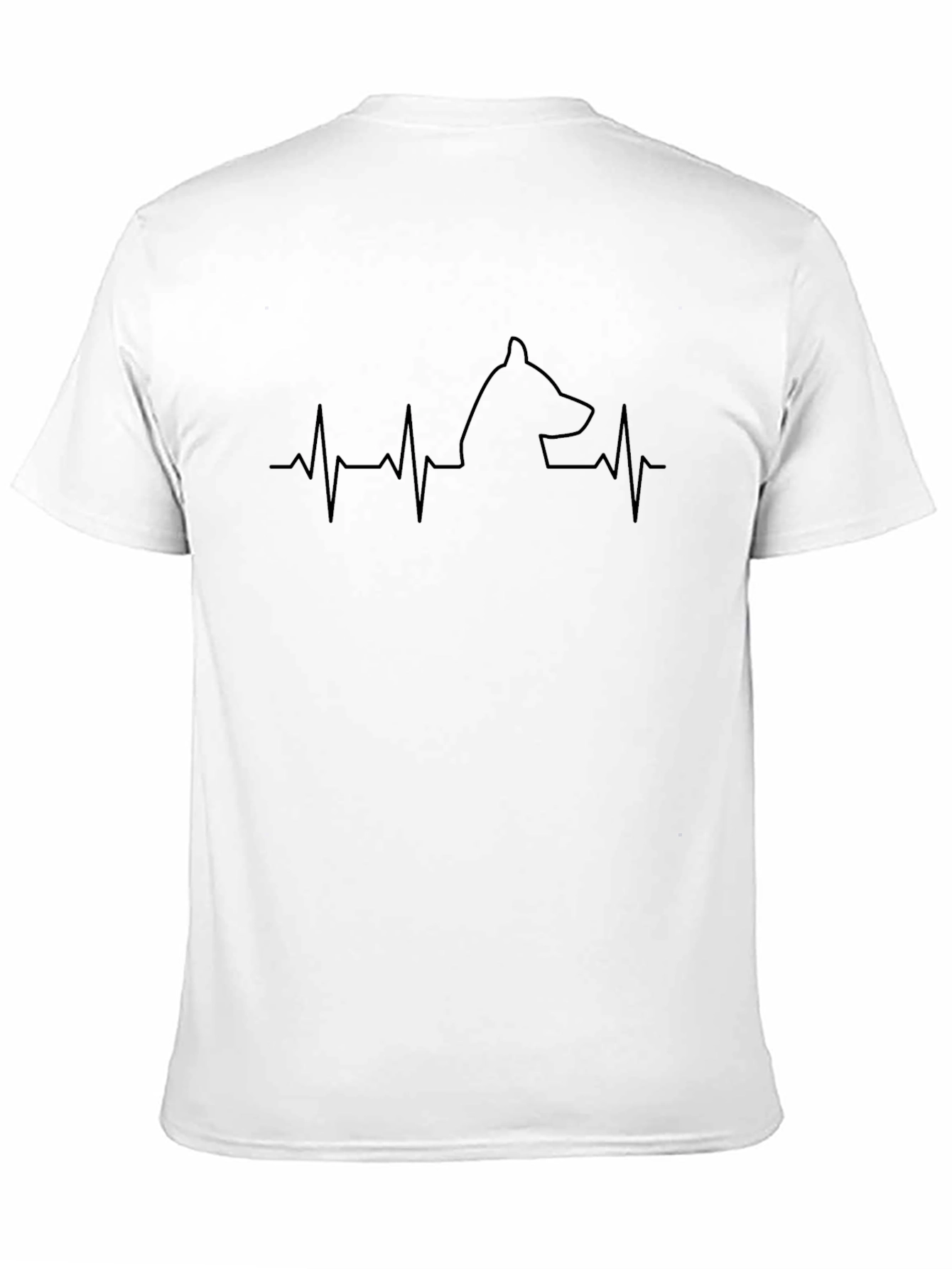Dog Heartbeat T-Shirt - Mens Black Tee