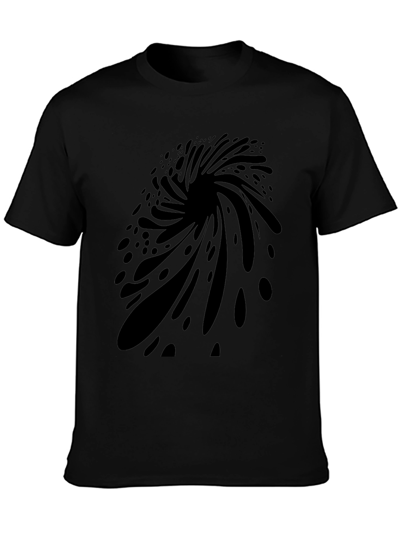 Abstract Vortex Graphic Black T-Shirt for Men