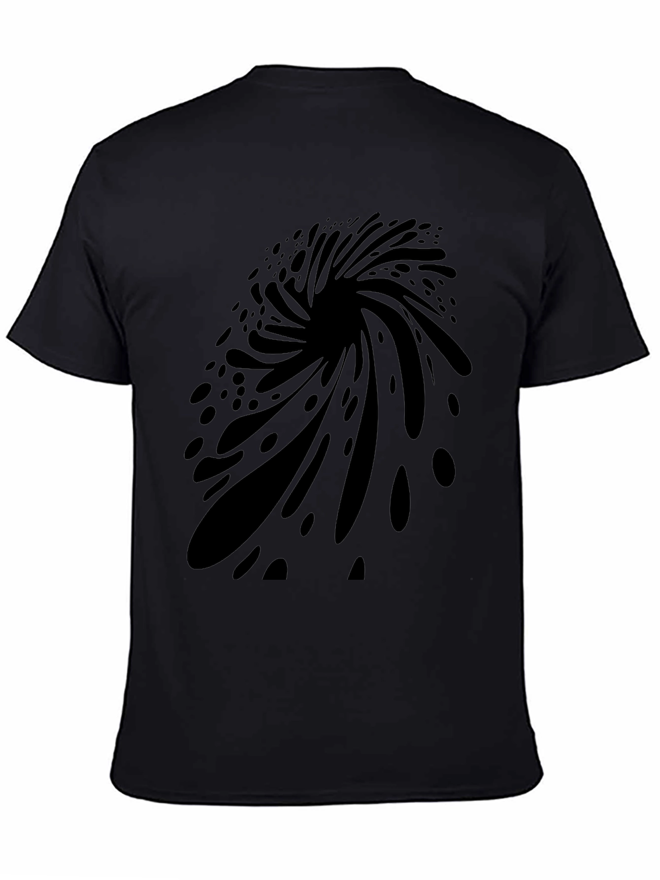 Abstract Vortex Graphic Black T-Shirt for Men