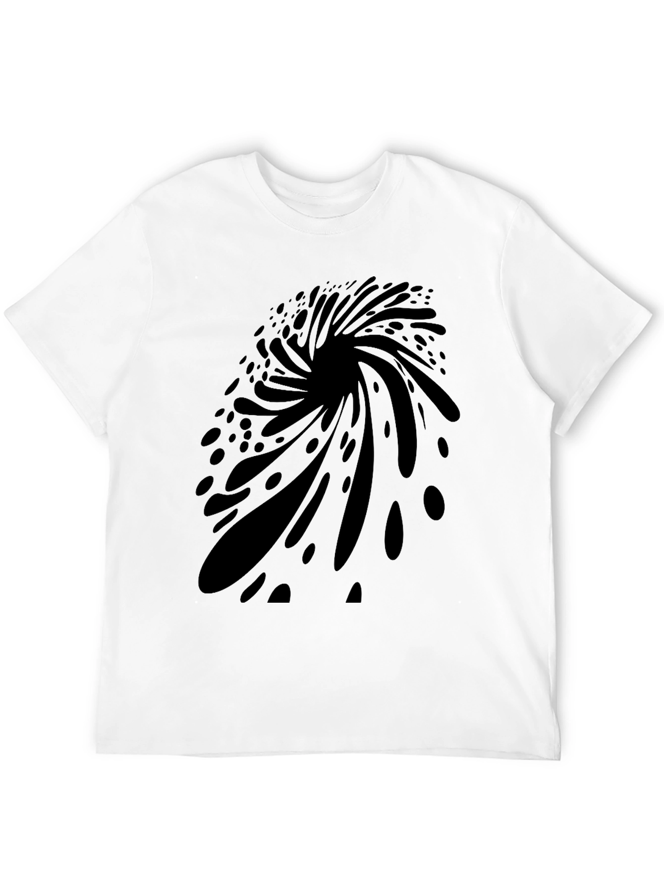 Abstract Vortex Graphic Black T-Shirt for Men