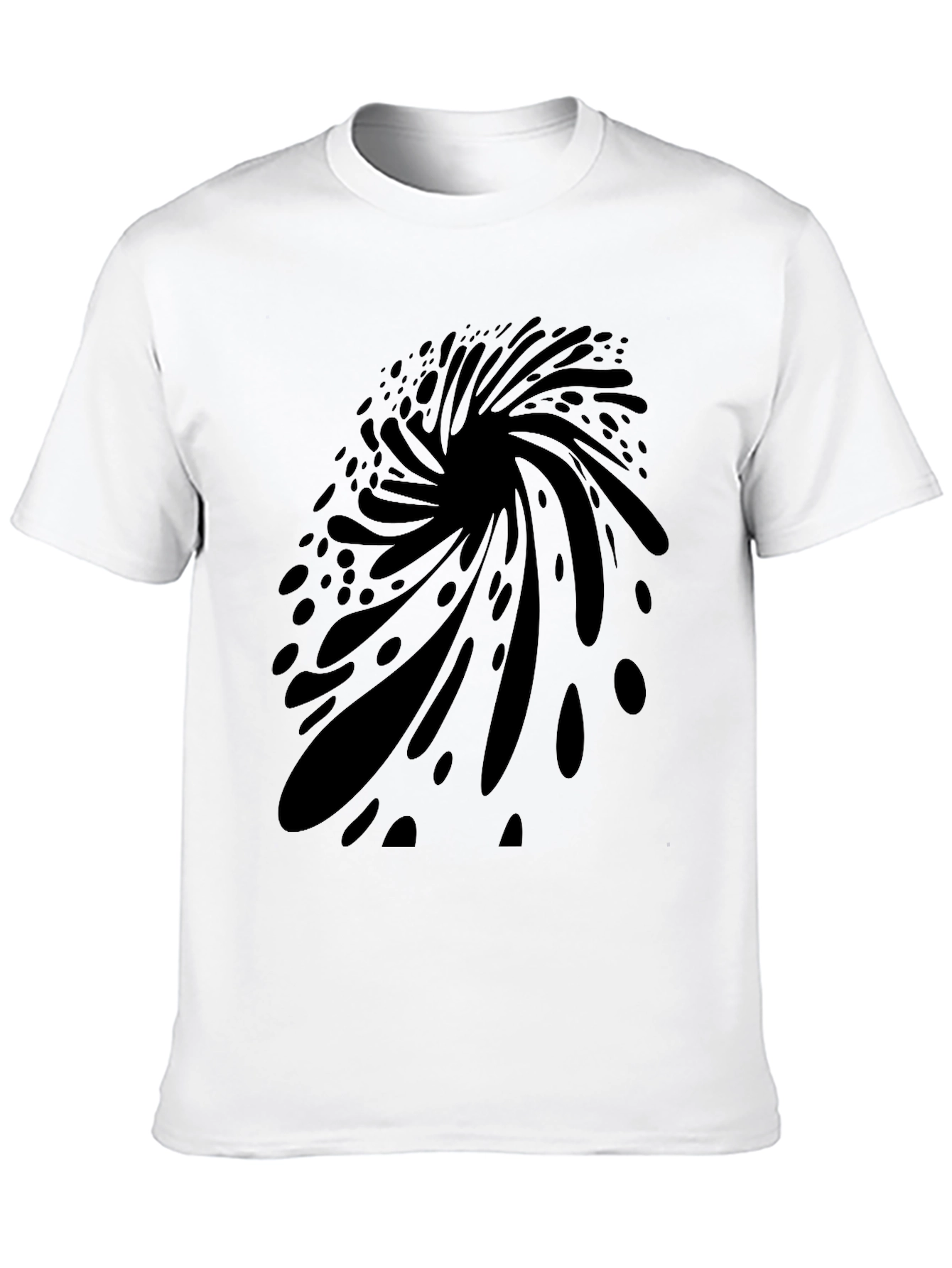 Abstract Vortex Graphic Black T-Shirt for Men