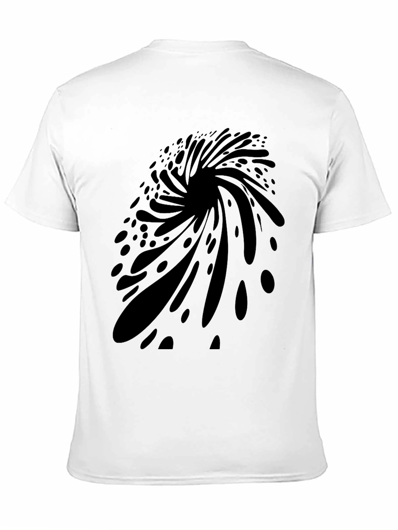 Abstract Vortex Graphic Black T-Shirt for Men