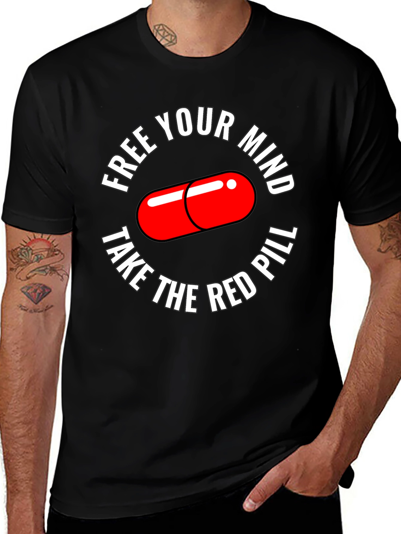 Free Your Mind T-Shirt Red Pill Design