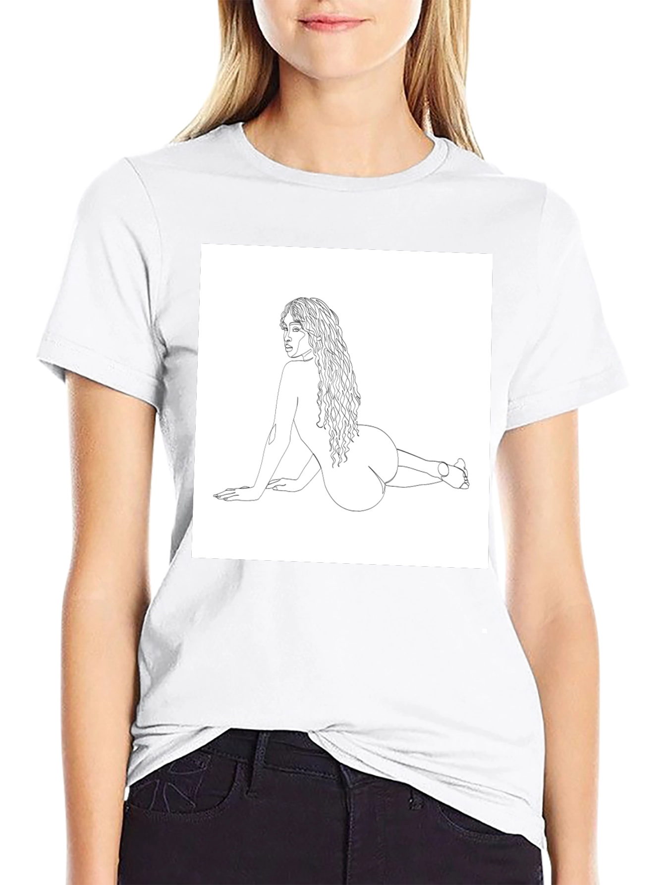 Line Art Tee - Modern Woman Graphic T-Shirt