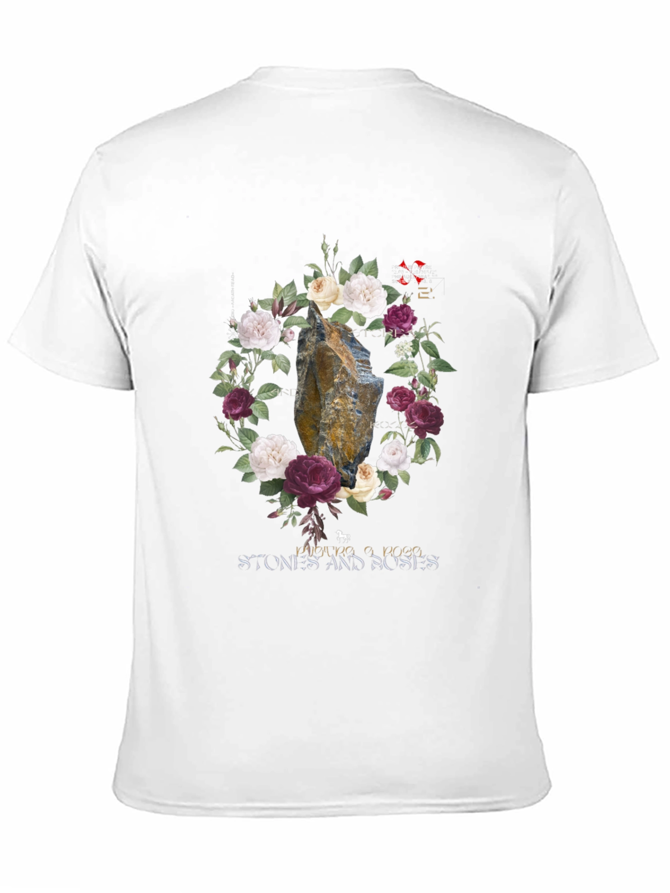 Stone Roses Graphic Tee - Floral Rock Design