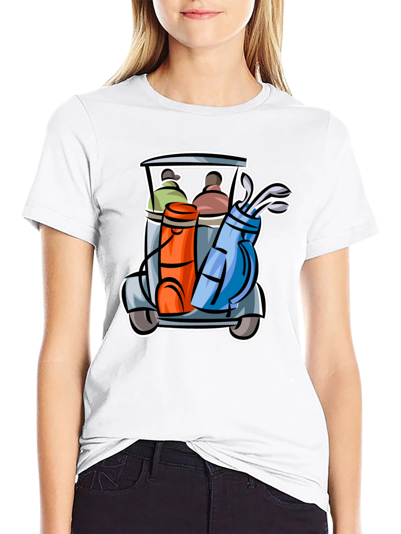 Golf Cart Graphic Tee - Fun Golfing T-Shirt