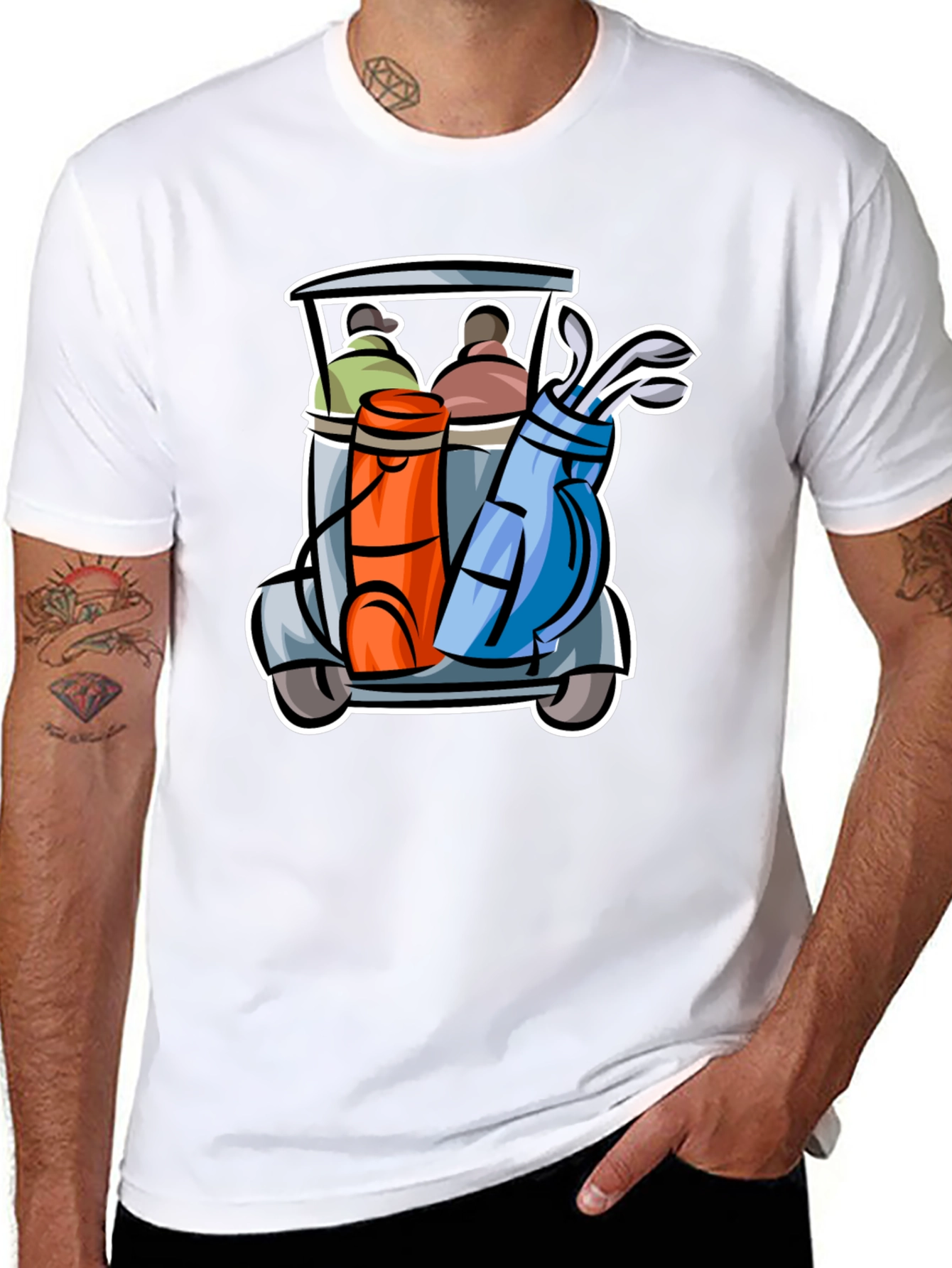 Golf Cart Graphic Tee - Fun Golfing T-Shirt