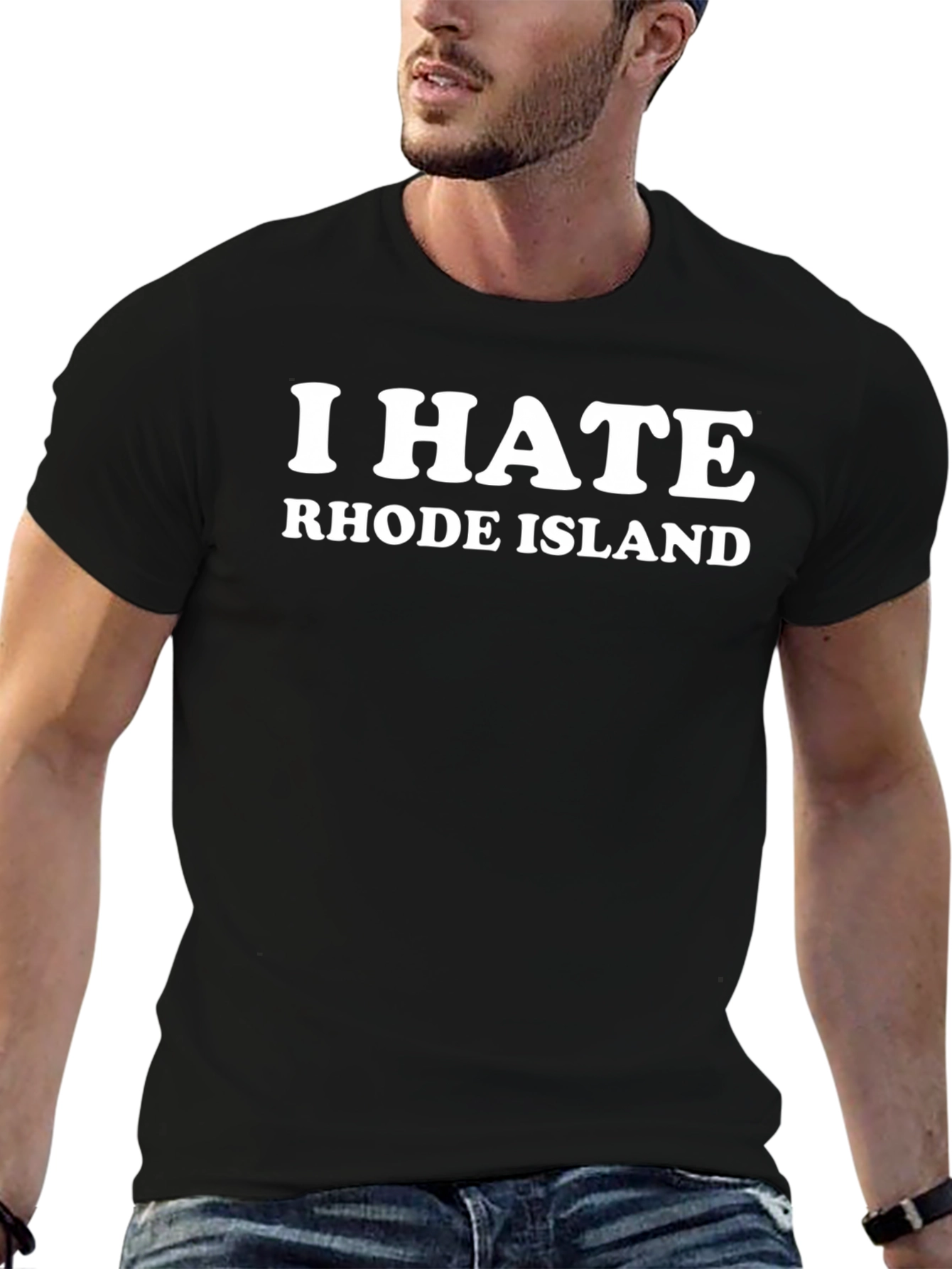 I Hate Rhode Island Black T-Shirt