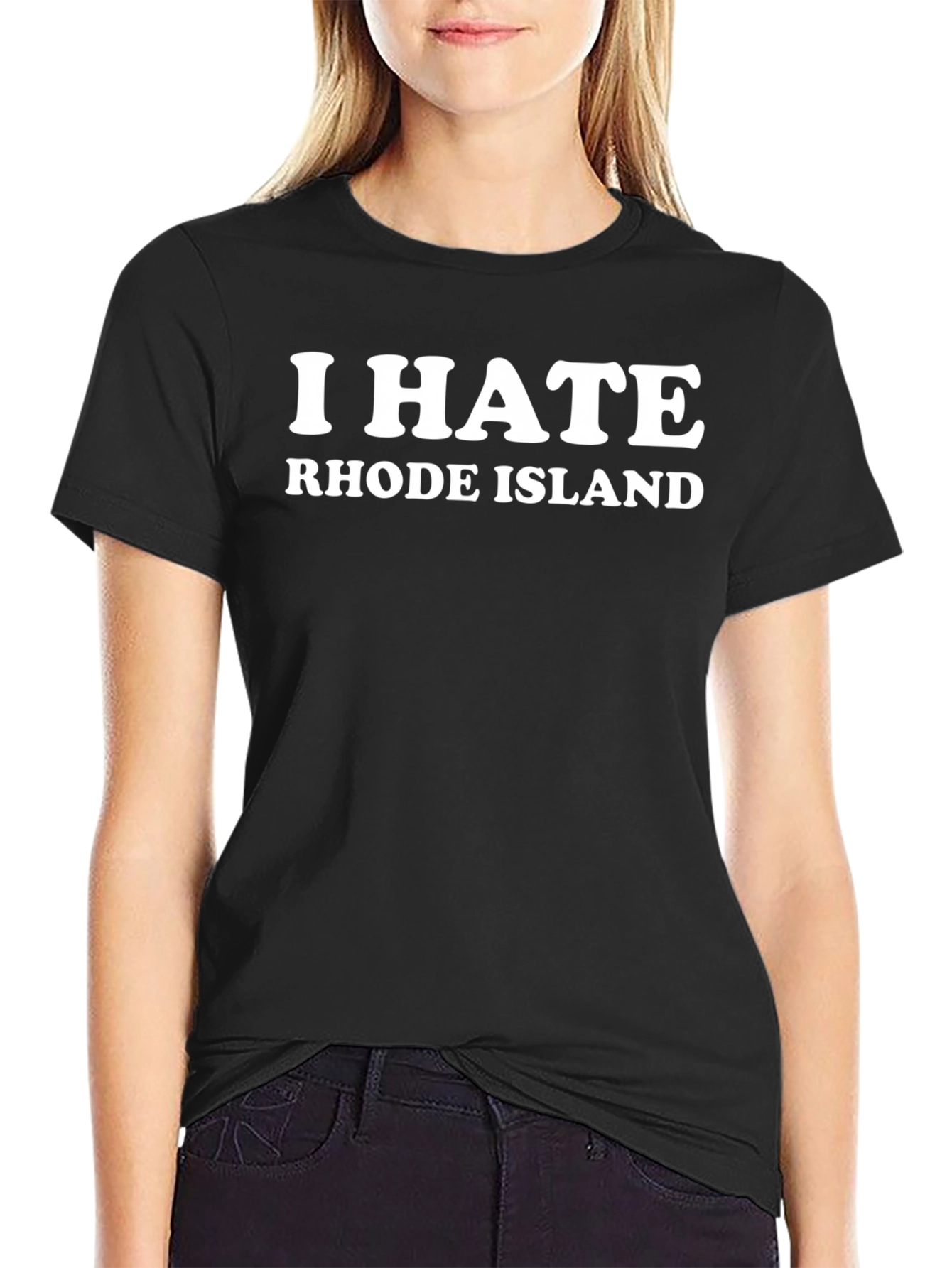 I Hate Rhode Island Black T-Shirt