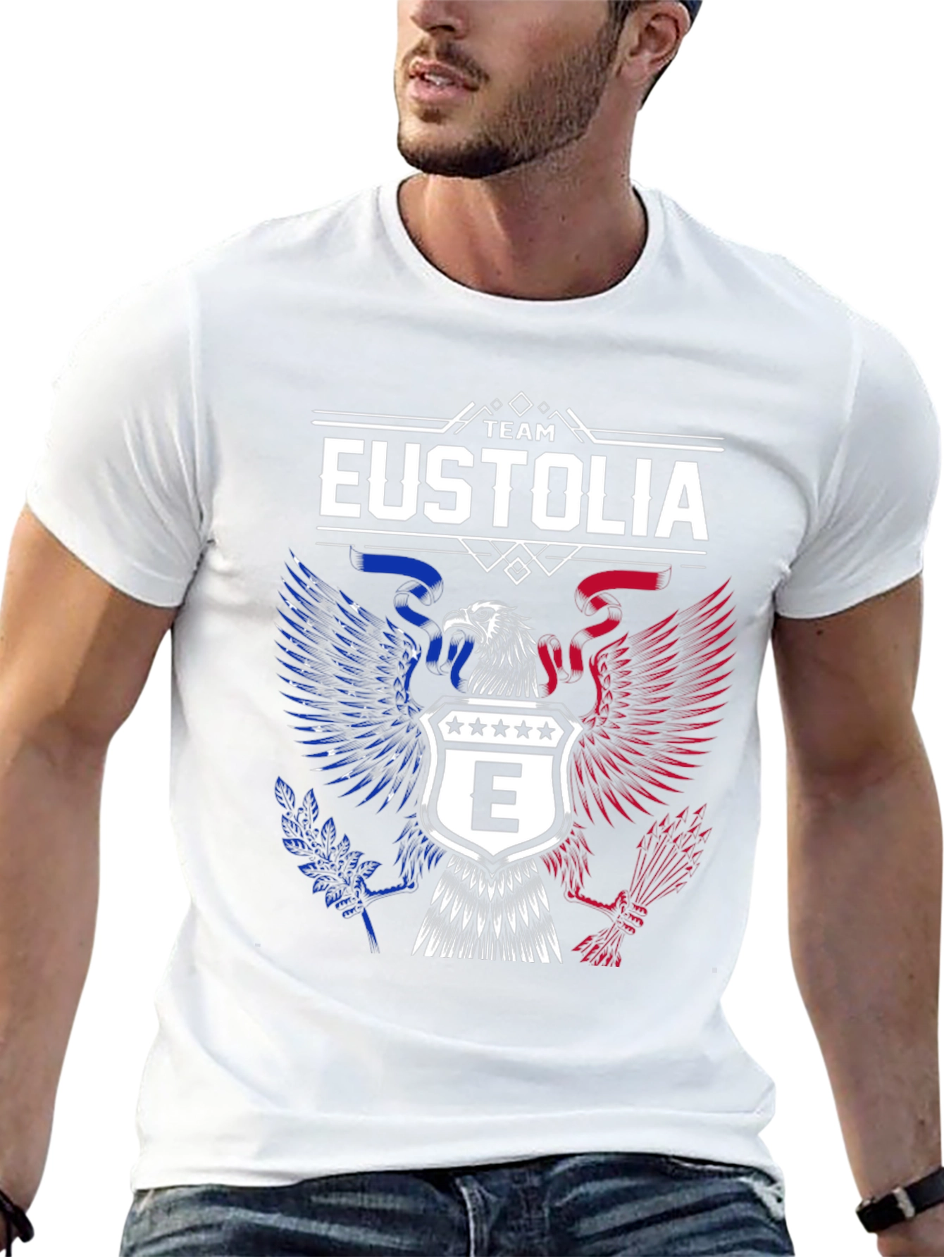 Team Eustolia Eagle Graphic T-Shirt - Patriotic Design