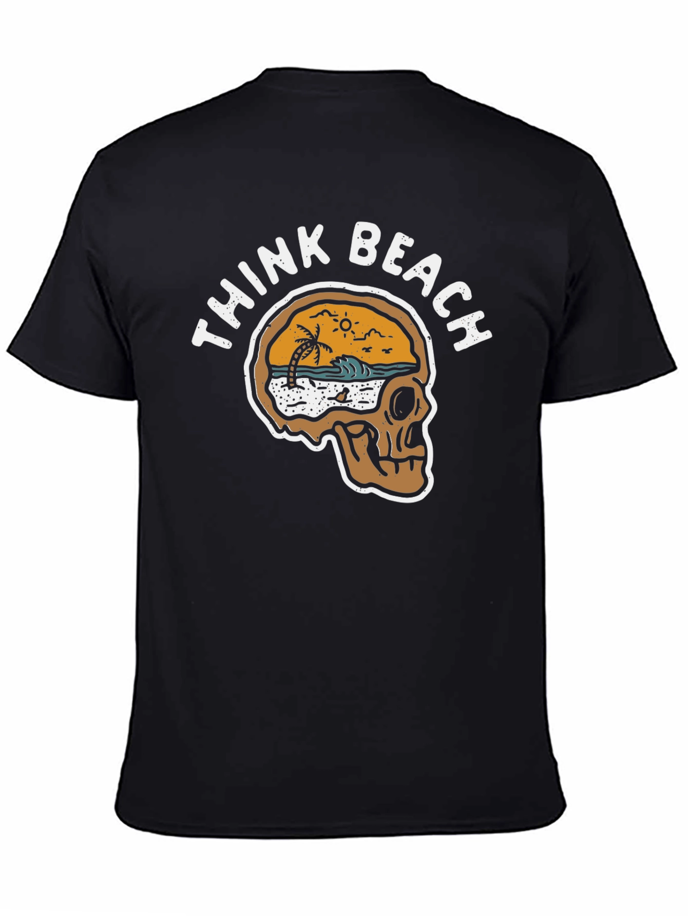 Think Beach Skull Graphic T-Shirt - Black