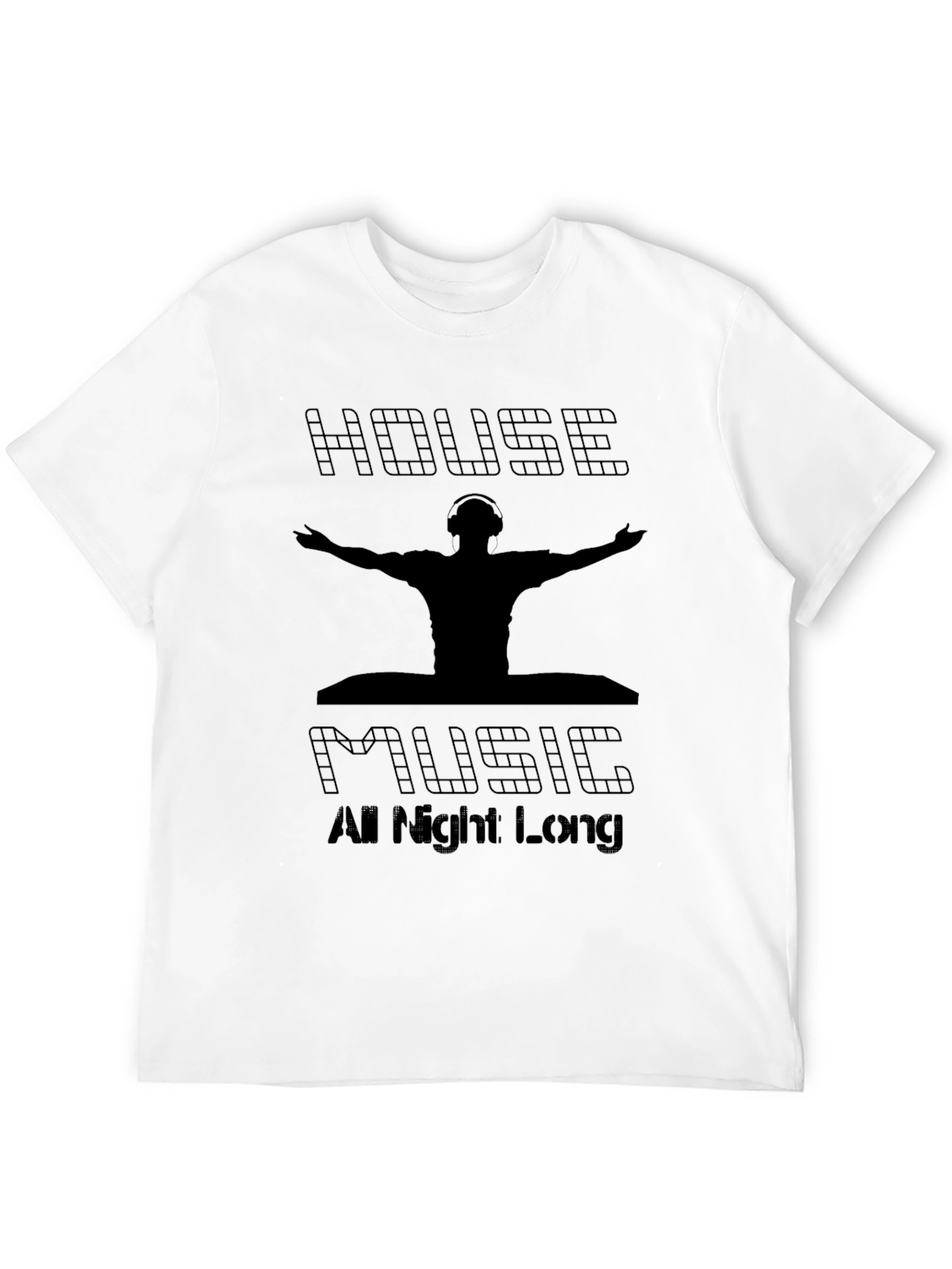 House Music All Night Long Black T-Shirt