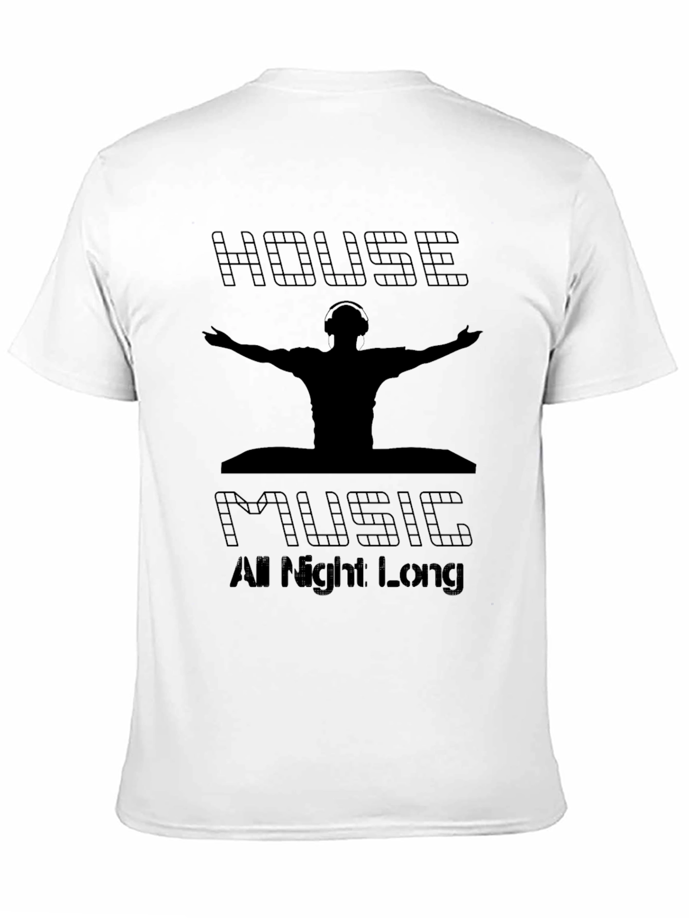 House Music All Night Long Black T-Shirt