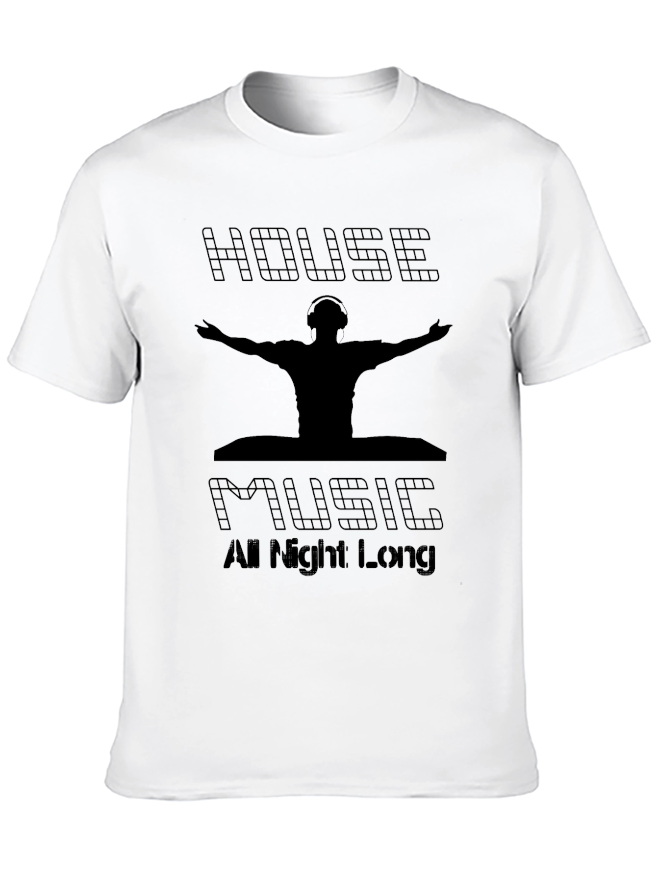 House Music All Night Long Black T-Shirt
