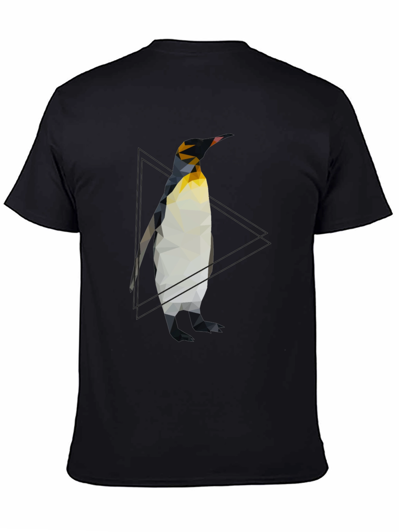 Geometric Penguin Graphic Tee - Cool Black T-Shirt