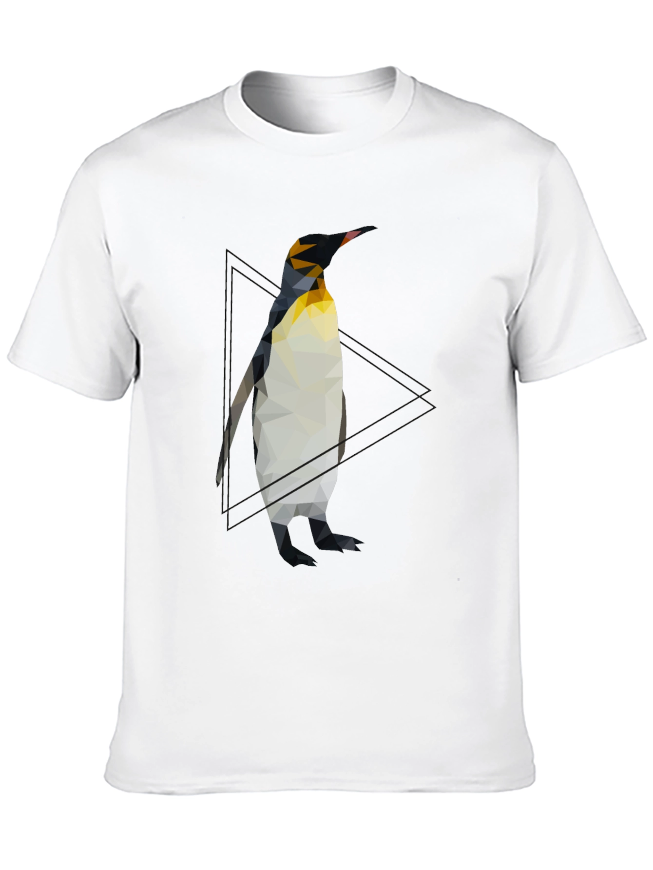 Geometric Penguin Graphic Tee - Cool Black T-Shirt