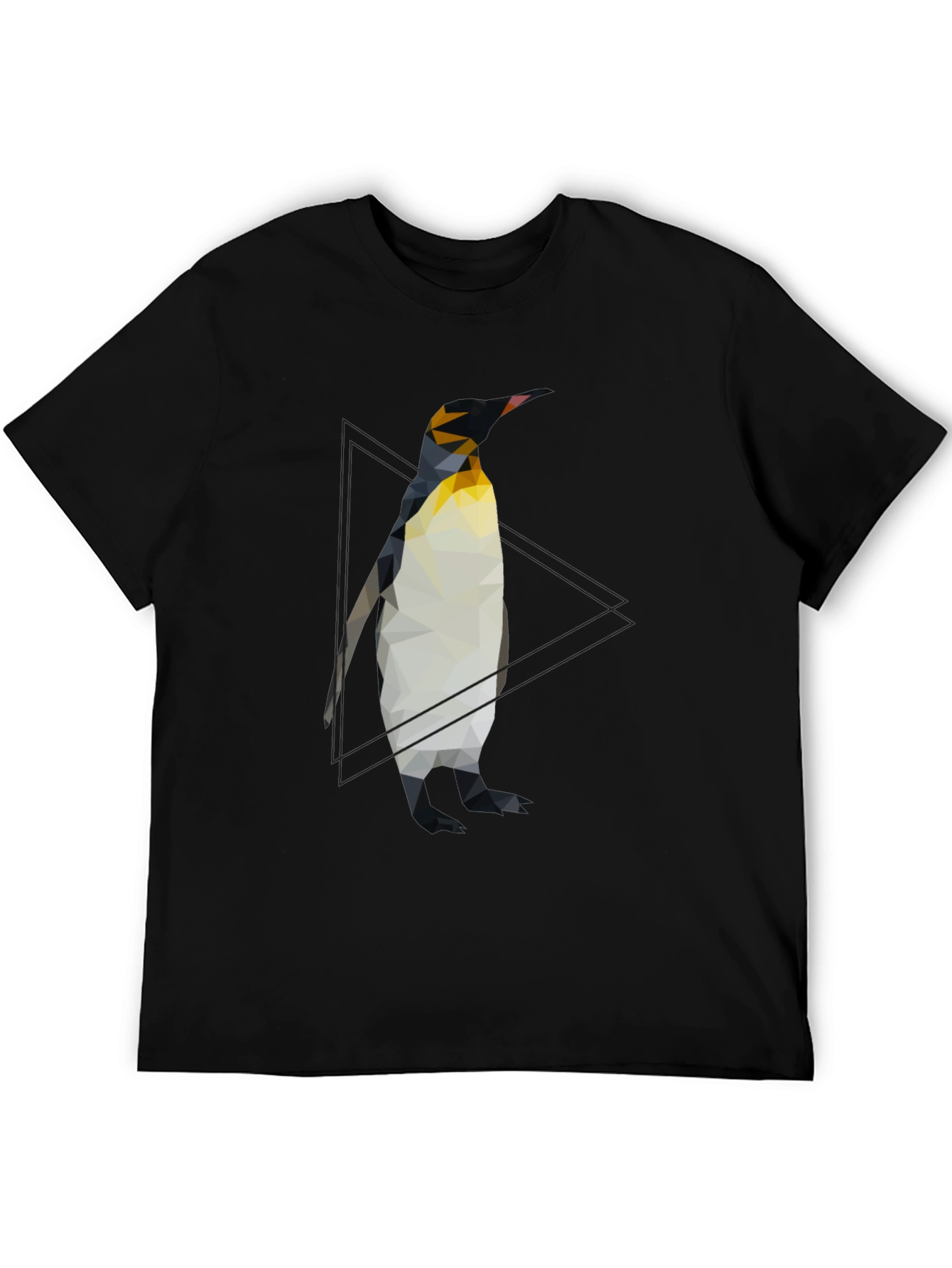 Geometric Penguin Graphic Tee - Cool Black T-Shirt
