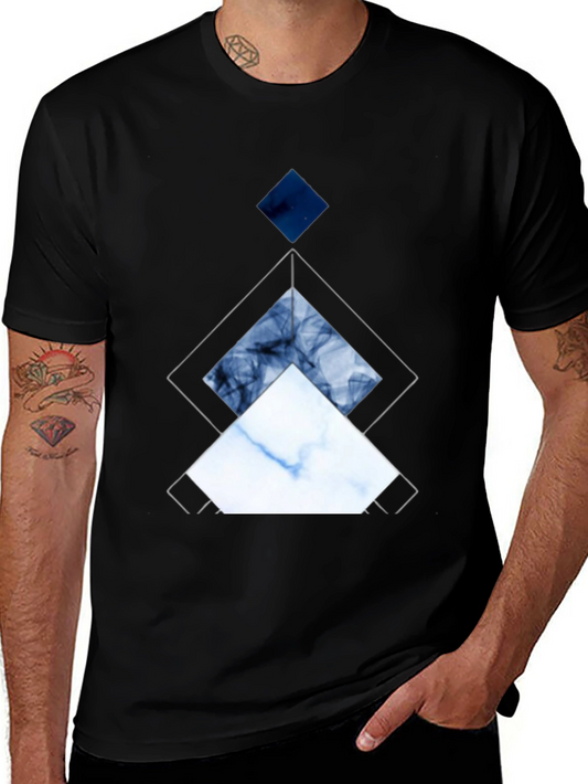 Geometric Diamond Graphic Tee - Modern Art Shirt