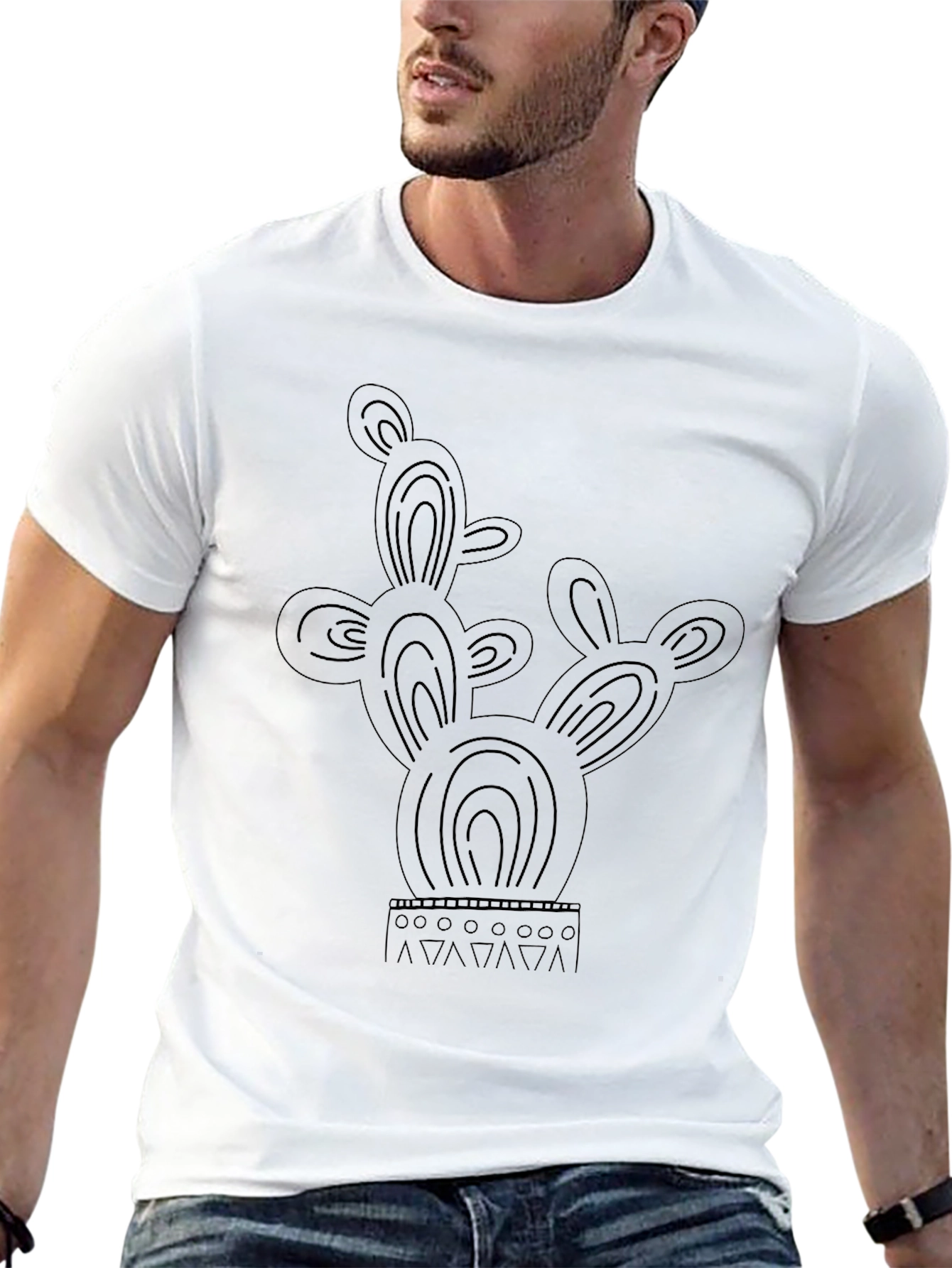 Black Cactus Graphic Tee - Desert Style Shirt