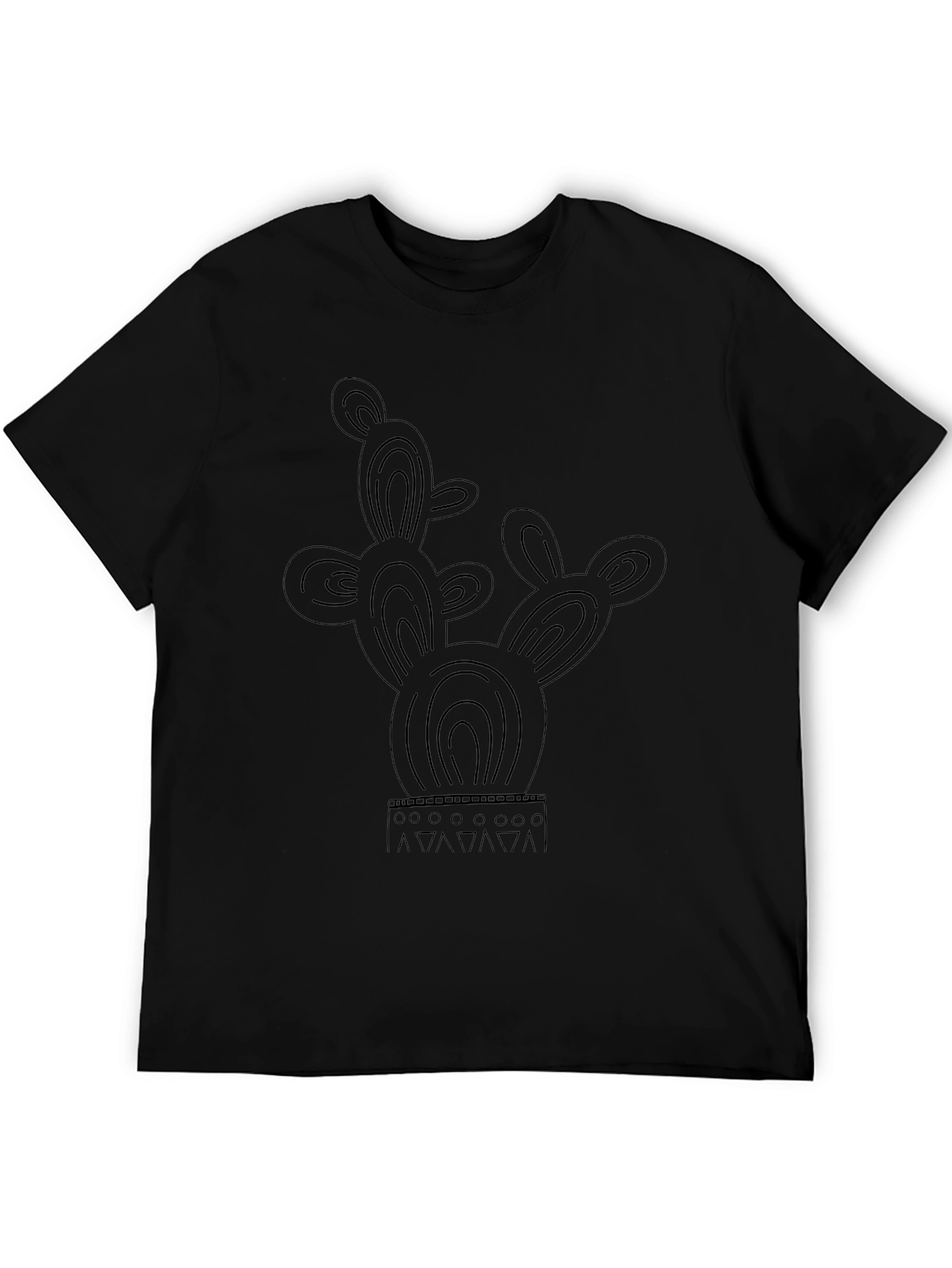 Black Cactus Graphic Tee - Desert Style Shirt