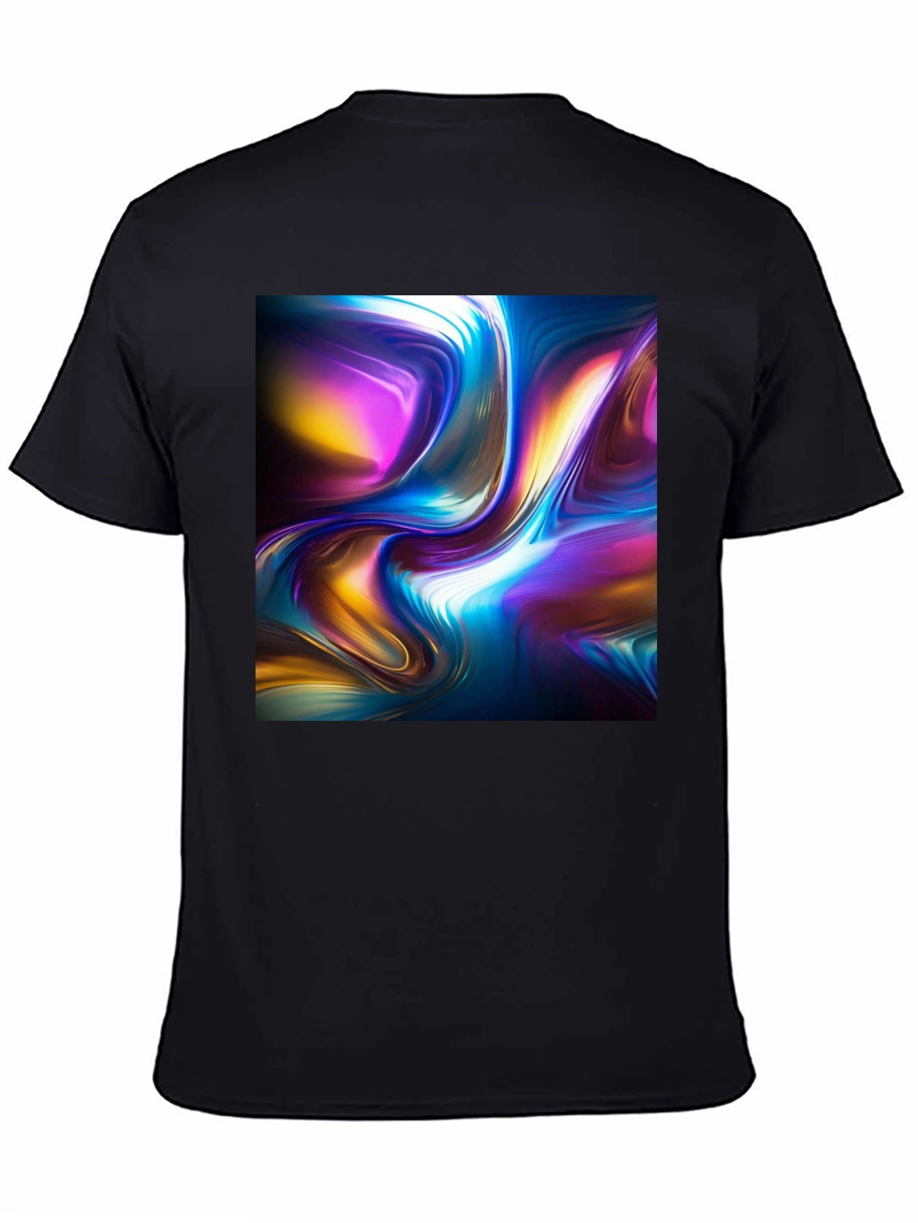 Abstract Flow Graphic Black T-Shirt
