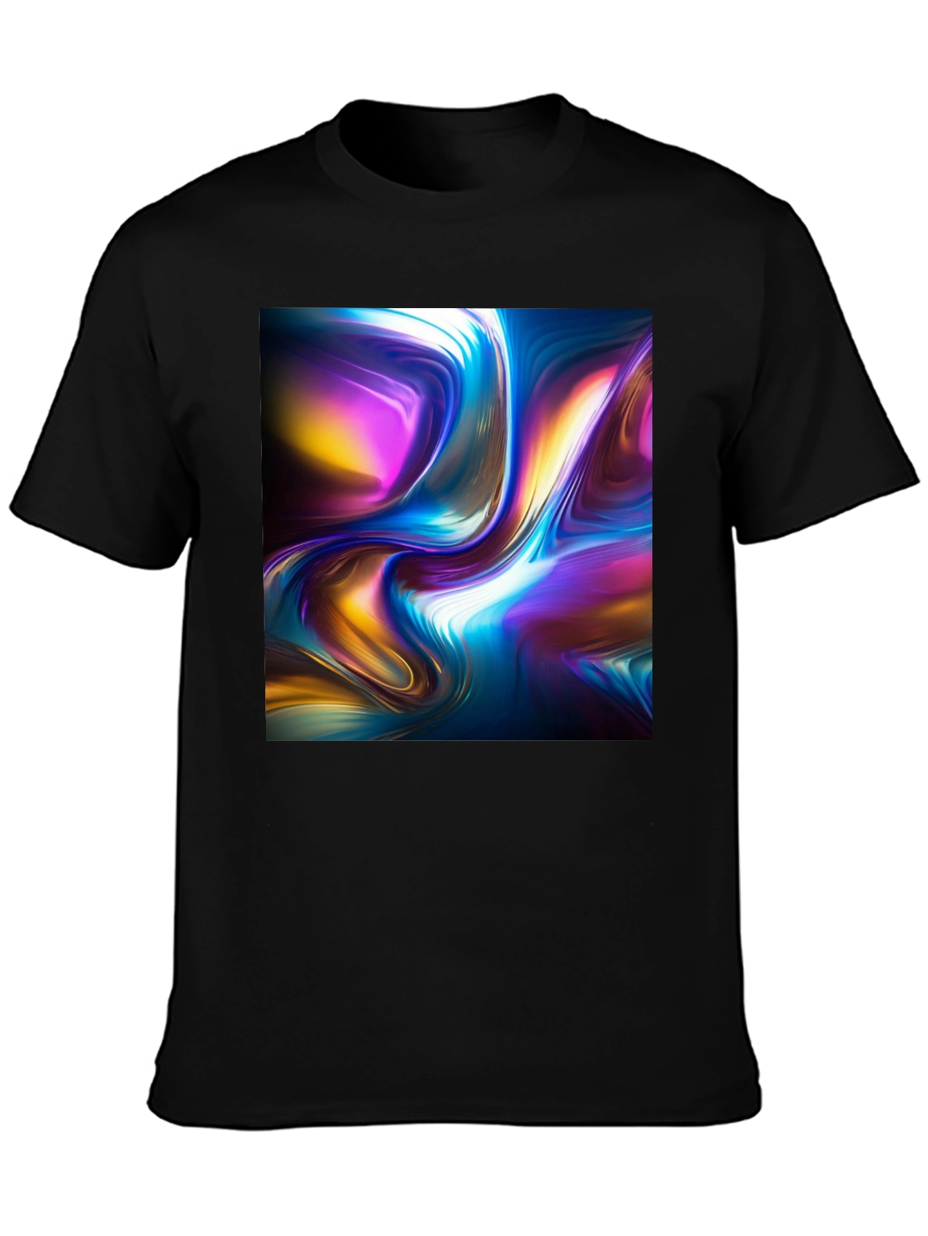 Abstract Flow Graphic Black T-Shirt