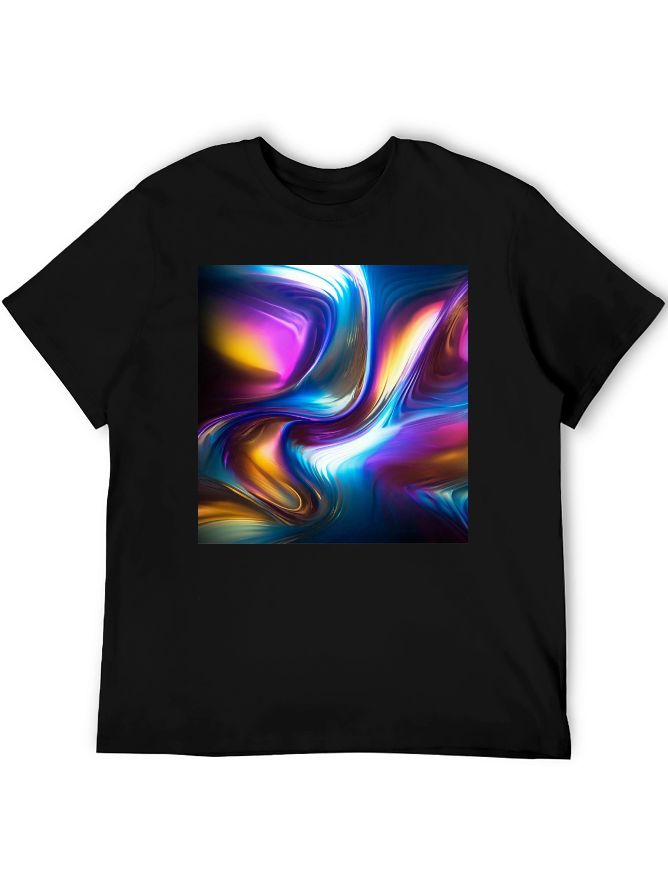 Abstract Flow Graphic Black T-Shirt