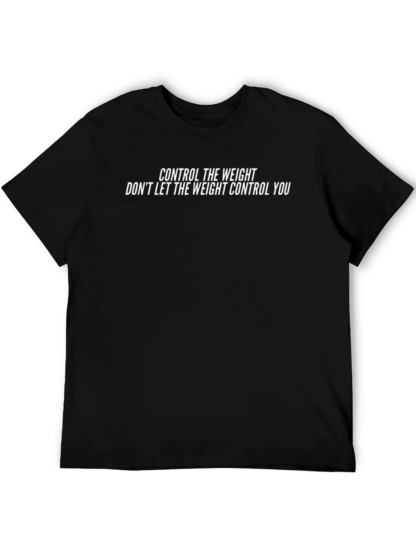 Control The Weight Black Cotton T-Shirt