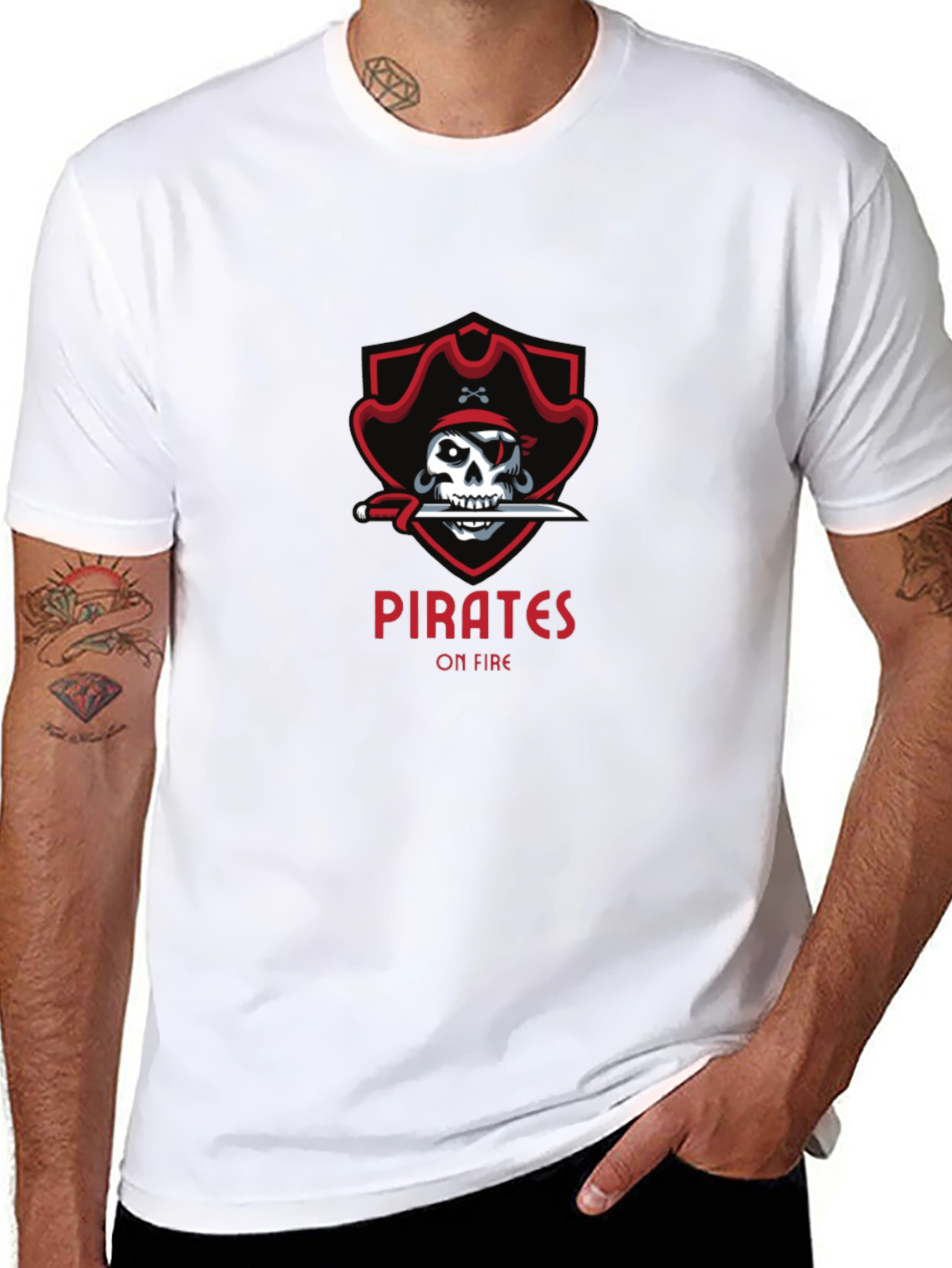 Pirates On Fire T-Shirt - Skull Graphic Tee