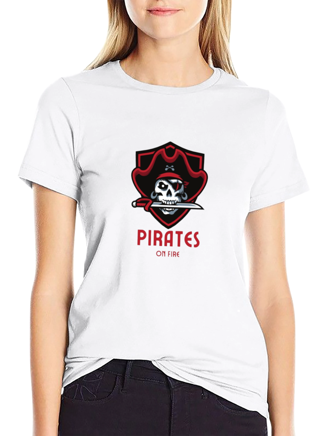 Pirates On Fire T-Shirt - Skull Graphic Tee